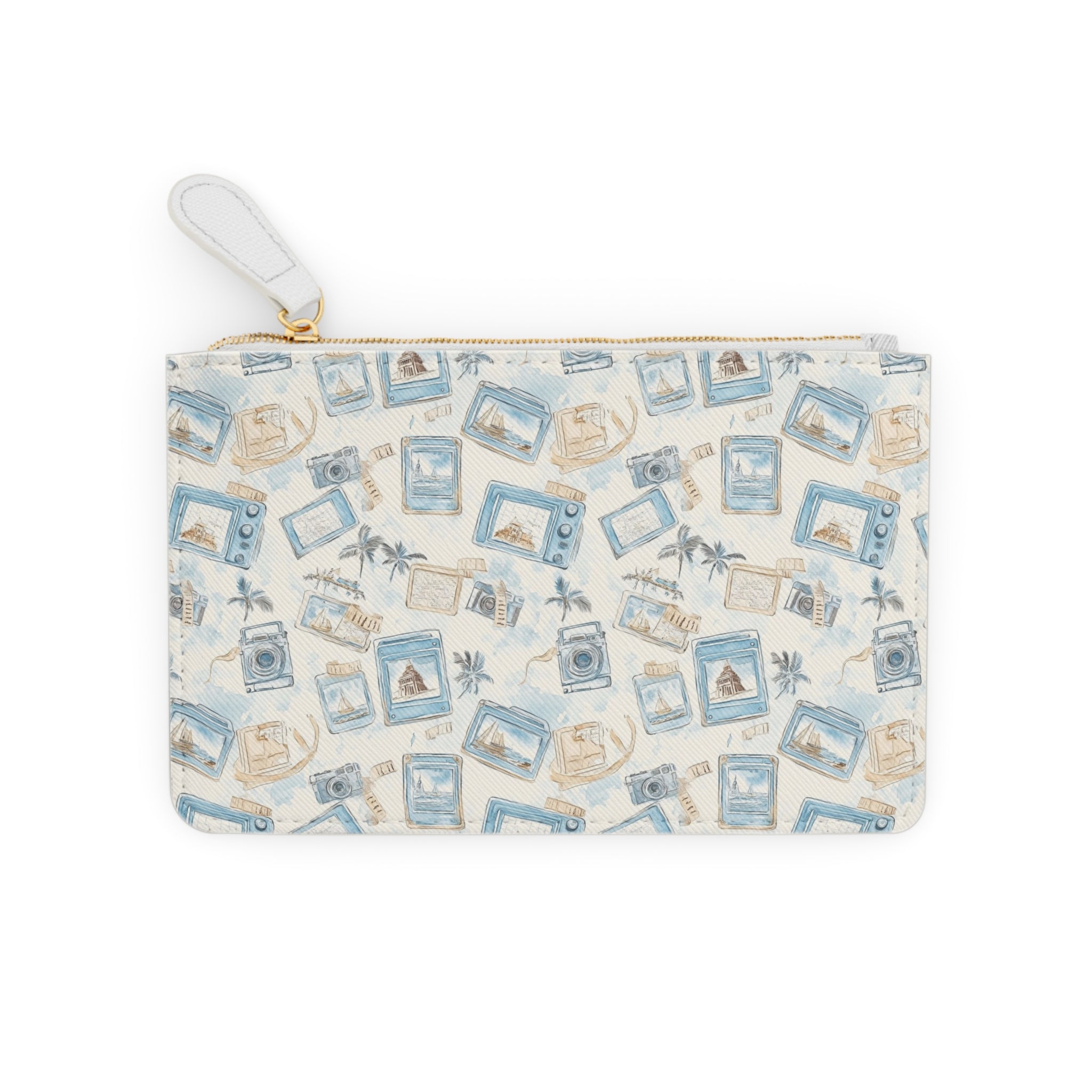 Vintage Vacay Mini Vegan Leather Clutch Bag, Polaroid Fans, Vintage Style, Gifts for her