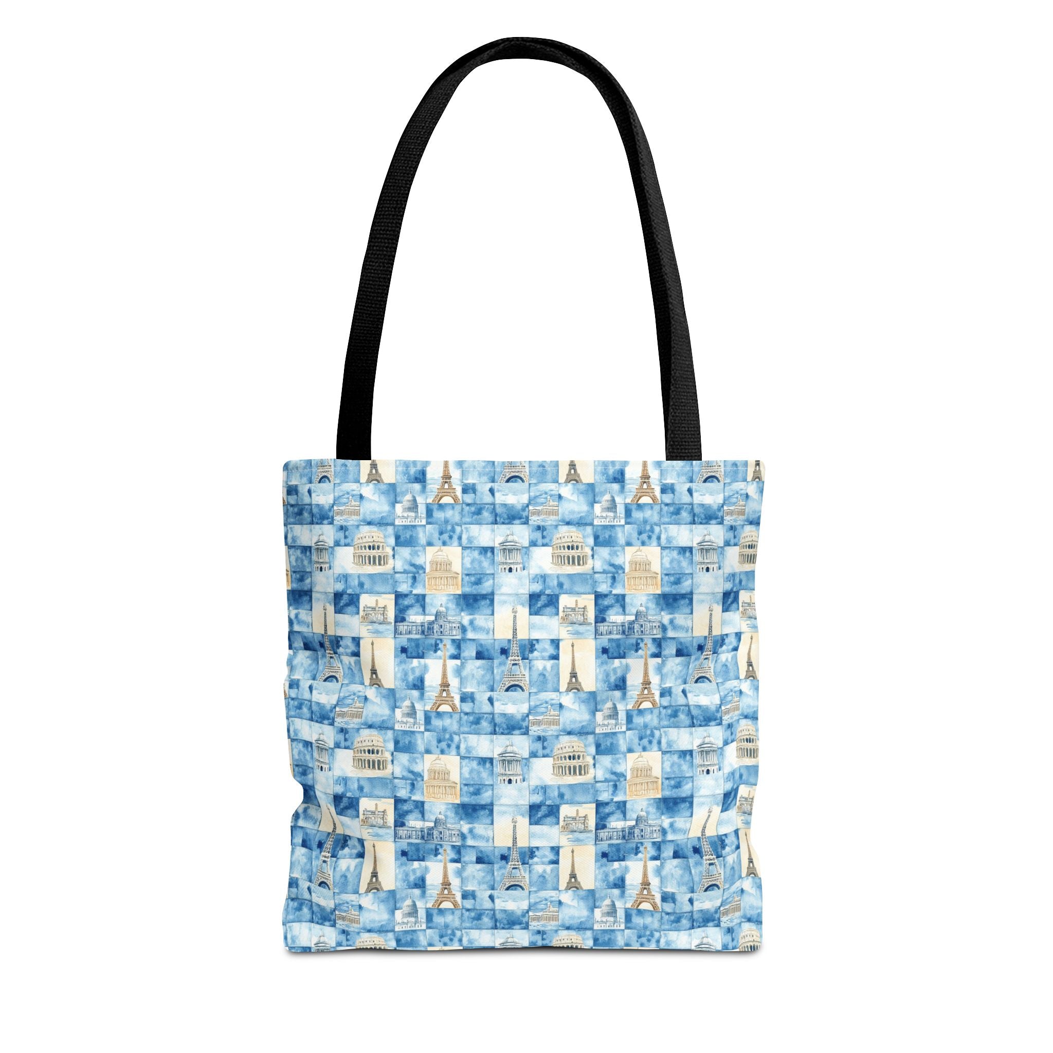 Europe- Chic Tote Bag with Blue Pattern, Stylish Shopping Tote, Beach Bag, Eco-Friendly Tote, Perfect Gift for Her