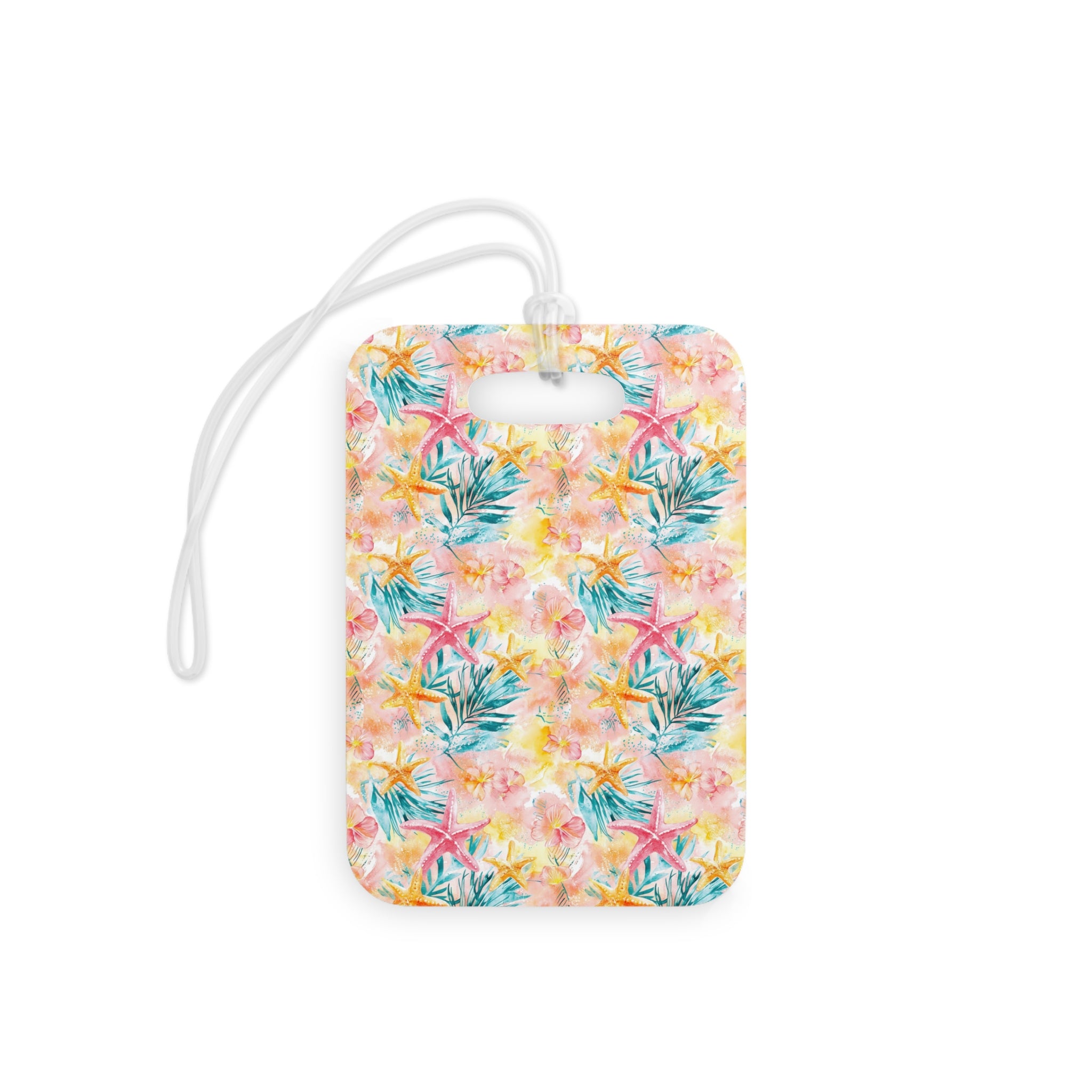 Pink Tropical Starfish Luggage Tag, Travel Accessories, Luggage, Vacation must have, Beach Vacation Supplies