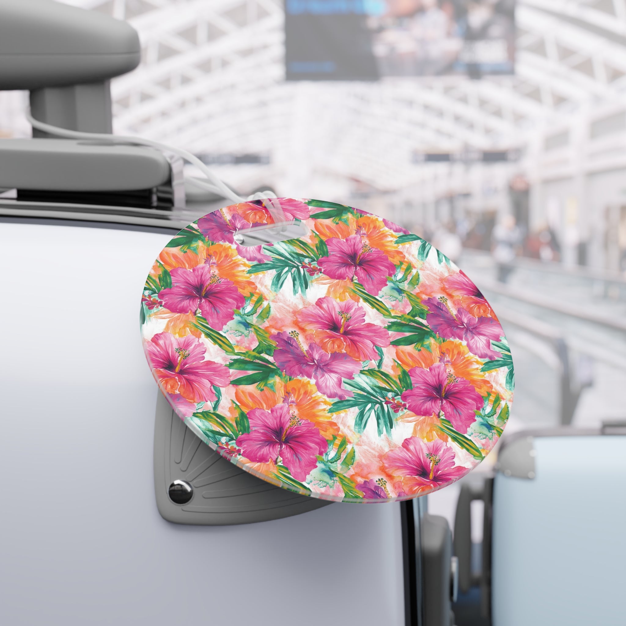 Pink Tropical Floral Luggage Tag, Travel Accessories, Luggage, Vacation must have, Beach Vacation Supplies