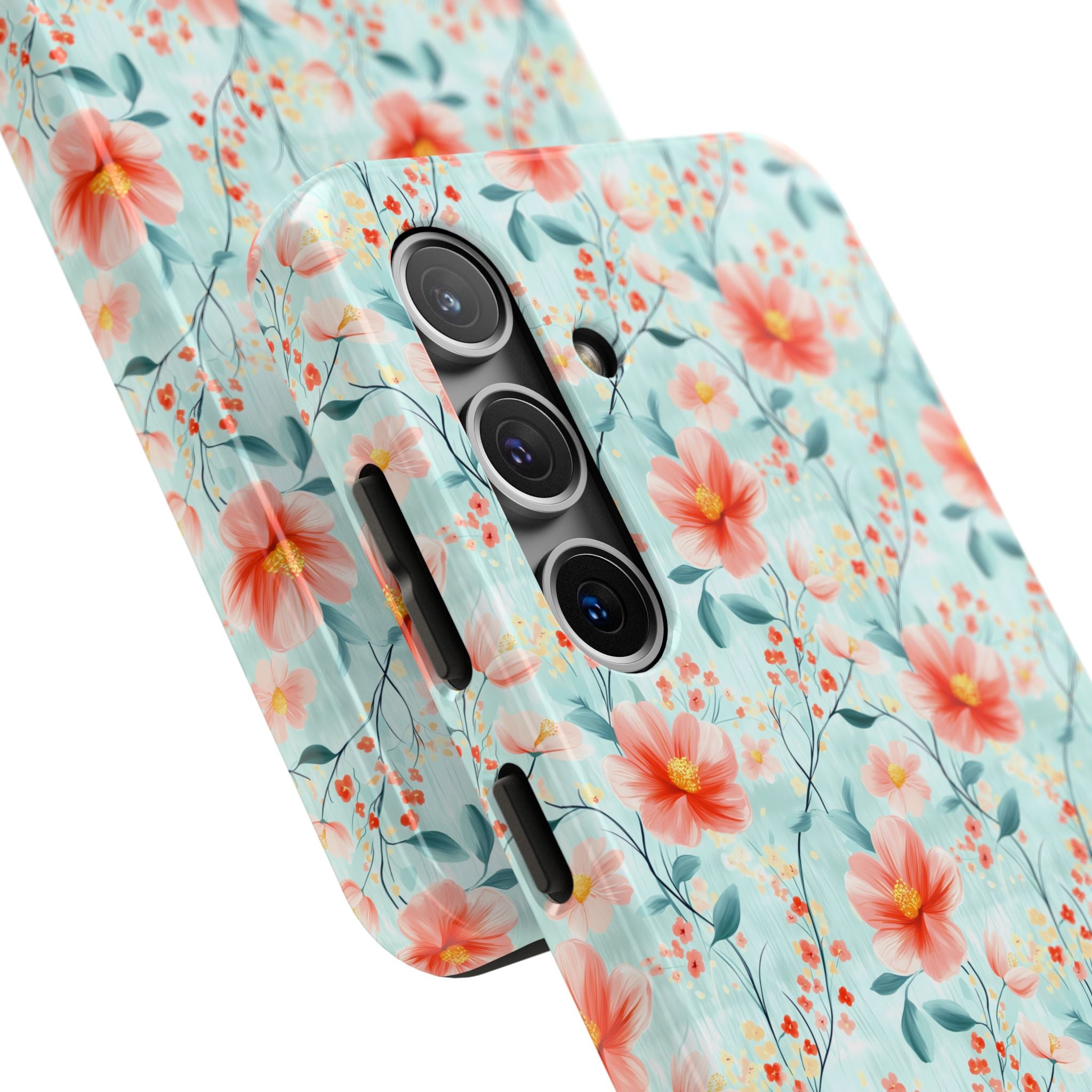 Teal Daisy- Floral Tough Phone Cases, Durable Phone Cover, Stylish Cell Phone Case, Protective Case for Women, Gift for Flower Lovers