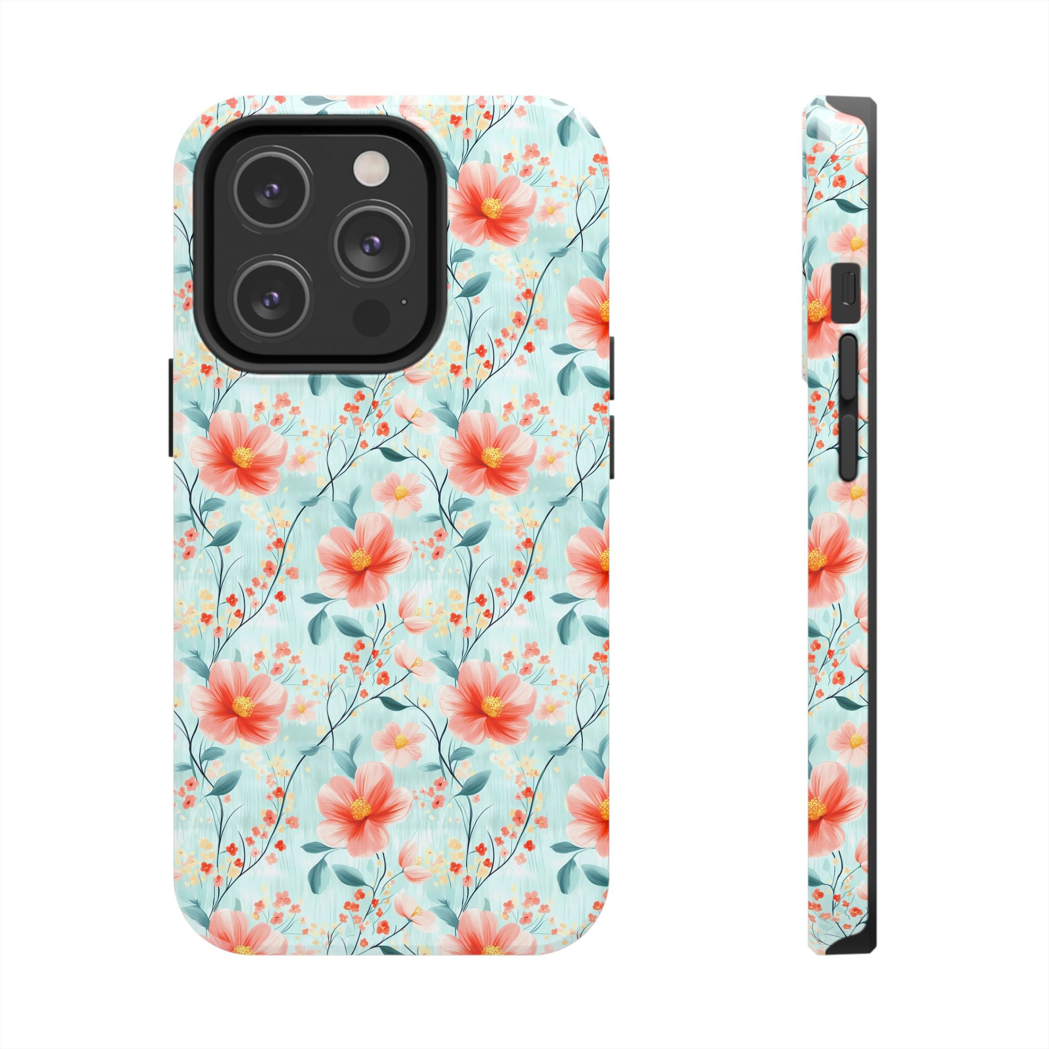 Teal Daisy- Floral Tough Phone Cases, Durable Phone Cover, Stylish Cell Phone Case, Protective Case for Women, Gift for Flower Lovers