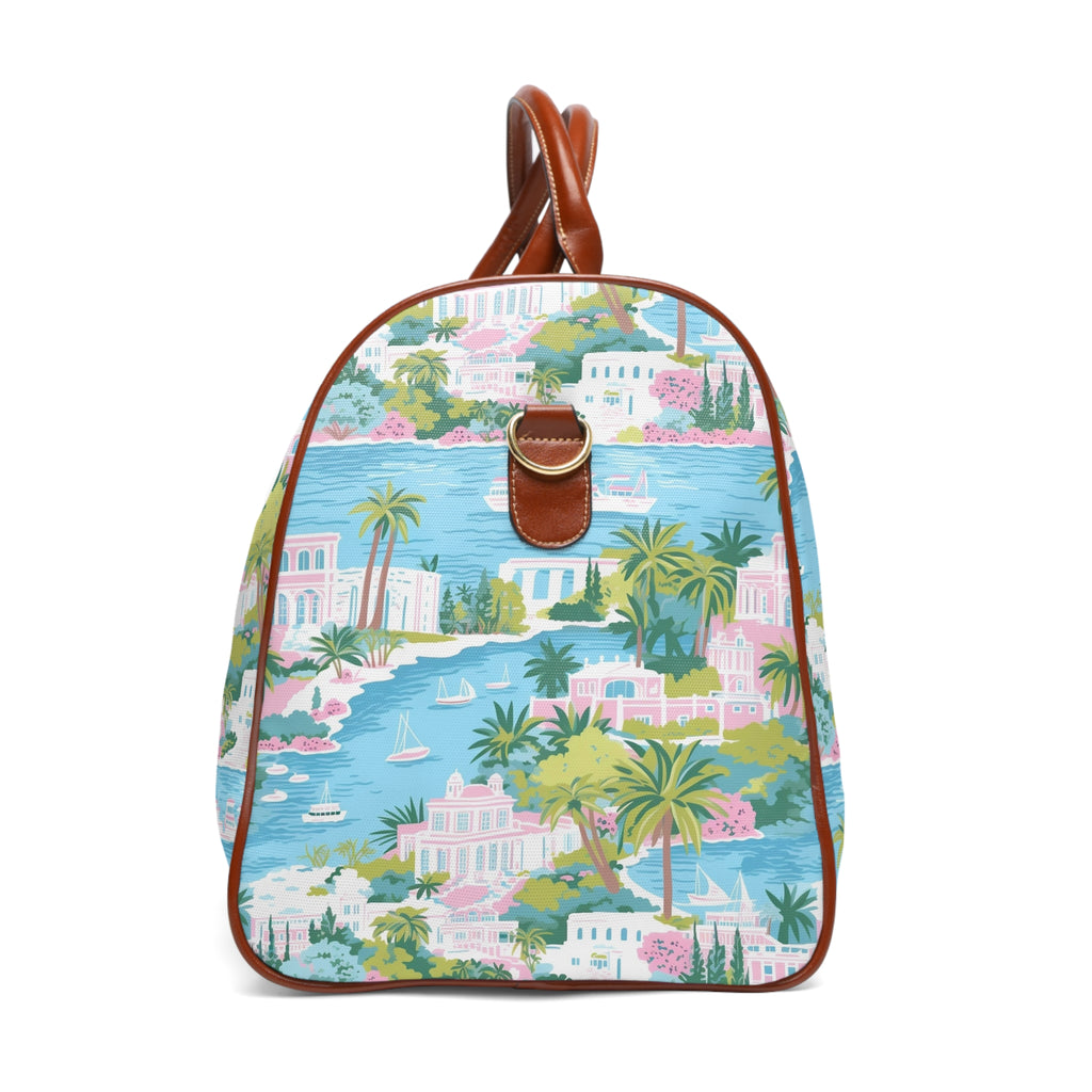 Greek Island - Waterproof Travel Tote Bag, Stylish Carry-On, Beach Trip Essential, Weekend Getaway, Travel Accessories for Adventurers
