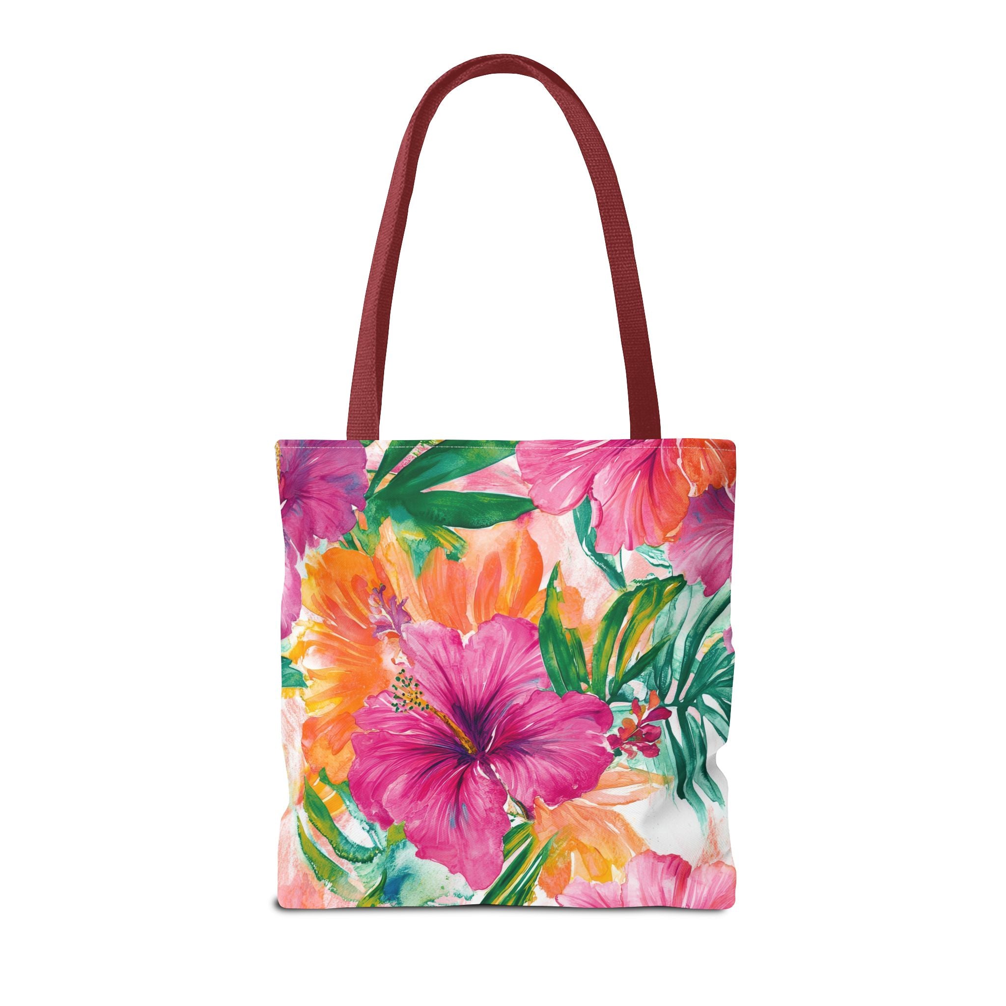 Pink Torpical Floral Tote Bag | Perfect for Beach Days, Shopping, or Gifts | Eco-Friendly, Lightweight, Summer Vibes, Travel Essential