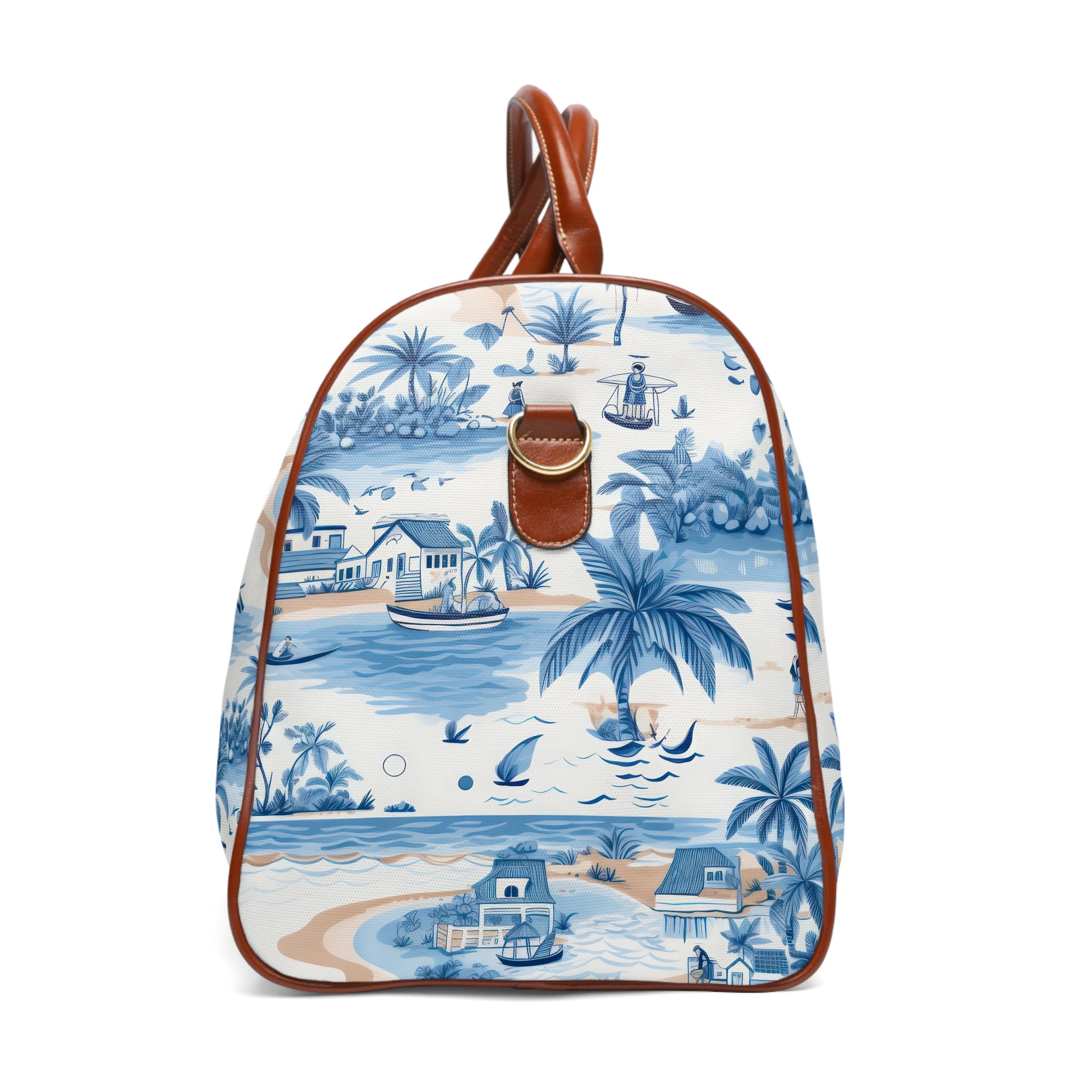 Tropical Blue- Stylish Waterproof Travel Bag, Beach Vacation Tote, Weekender Duffel, Weekend Getaway Bag, Summer Travel Companion