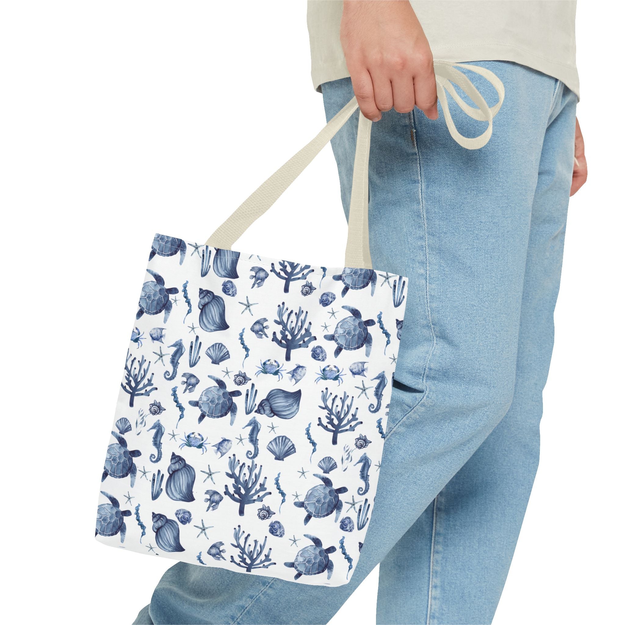 Deep Blue Sea - Coastal fish Dreams Tote Bag, Ocean-Inspired Beach Bag, Nautical Gift for Her, Summer Essentials, Travel Tote, Marine Animal Design