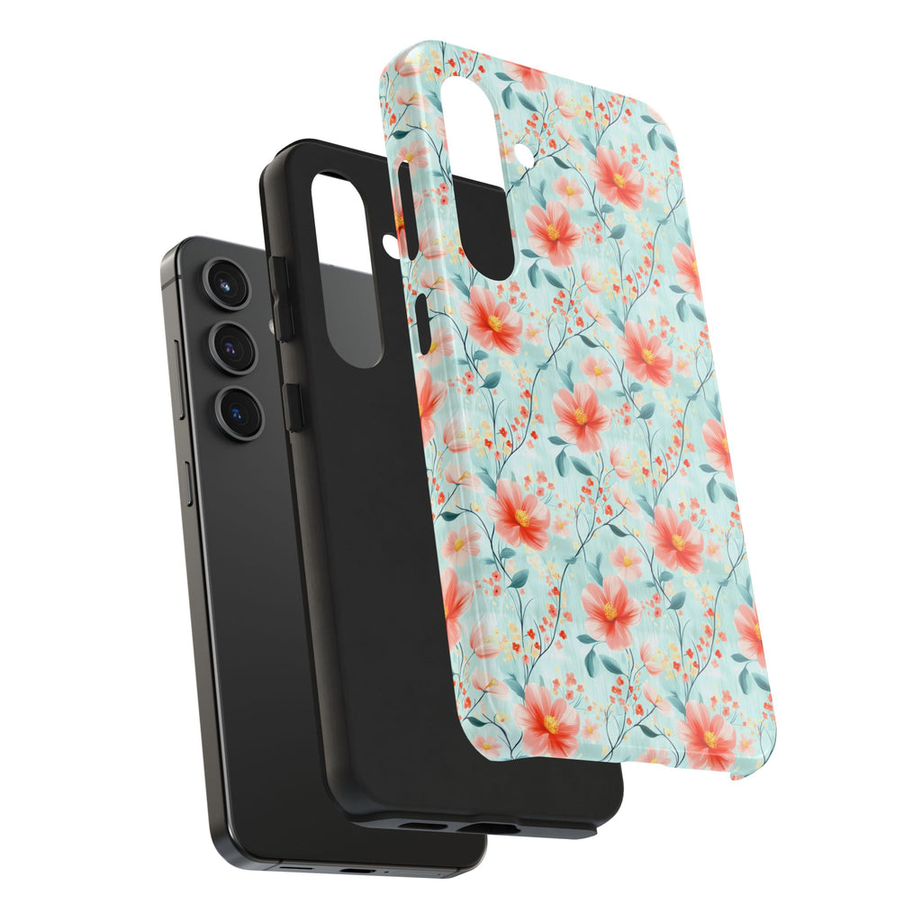 Teal Daisy- Floral Tough Phone Cases, Durable Phone Cover, Stylish Cell Phone Case, Protective Case for Women, Gift for Flower Lovers