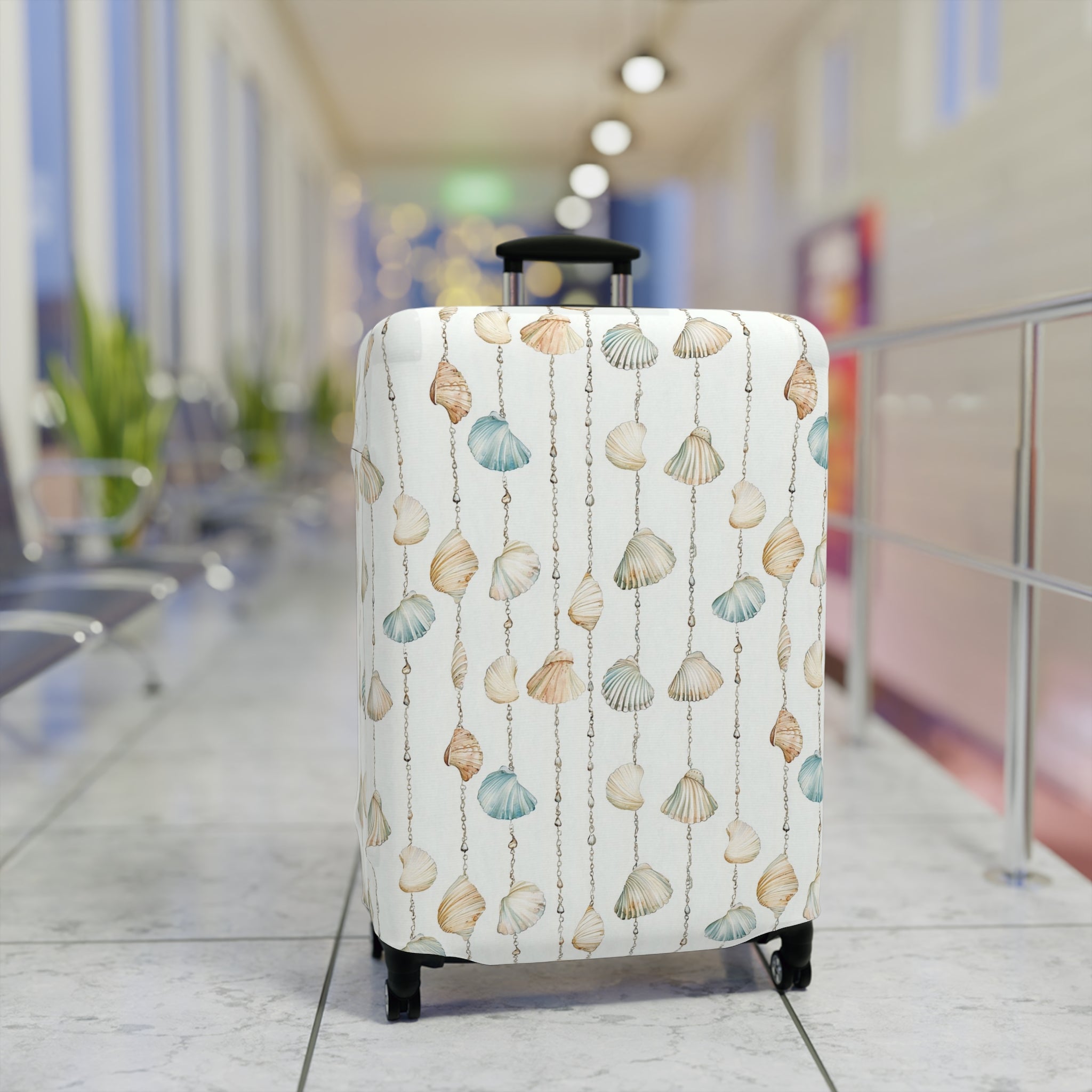 Seashell Lover- Coastal Shells Luggage Cover | Travel Protection, Beach Vibes, Vacation Accessory, Gift for Travelers, Nautical Theme