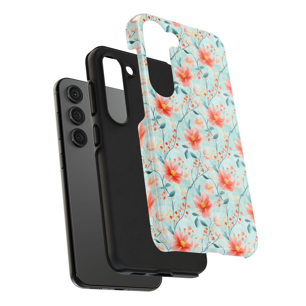 Teal Daisy- Floral Tough Phone Cases, Durable Phone Cover, Stylish Cell Phone Case, Protective Case for Women, Gift for Flower Lovers