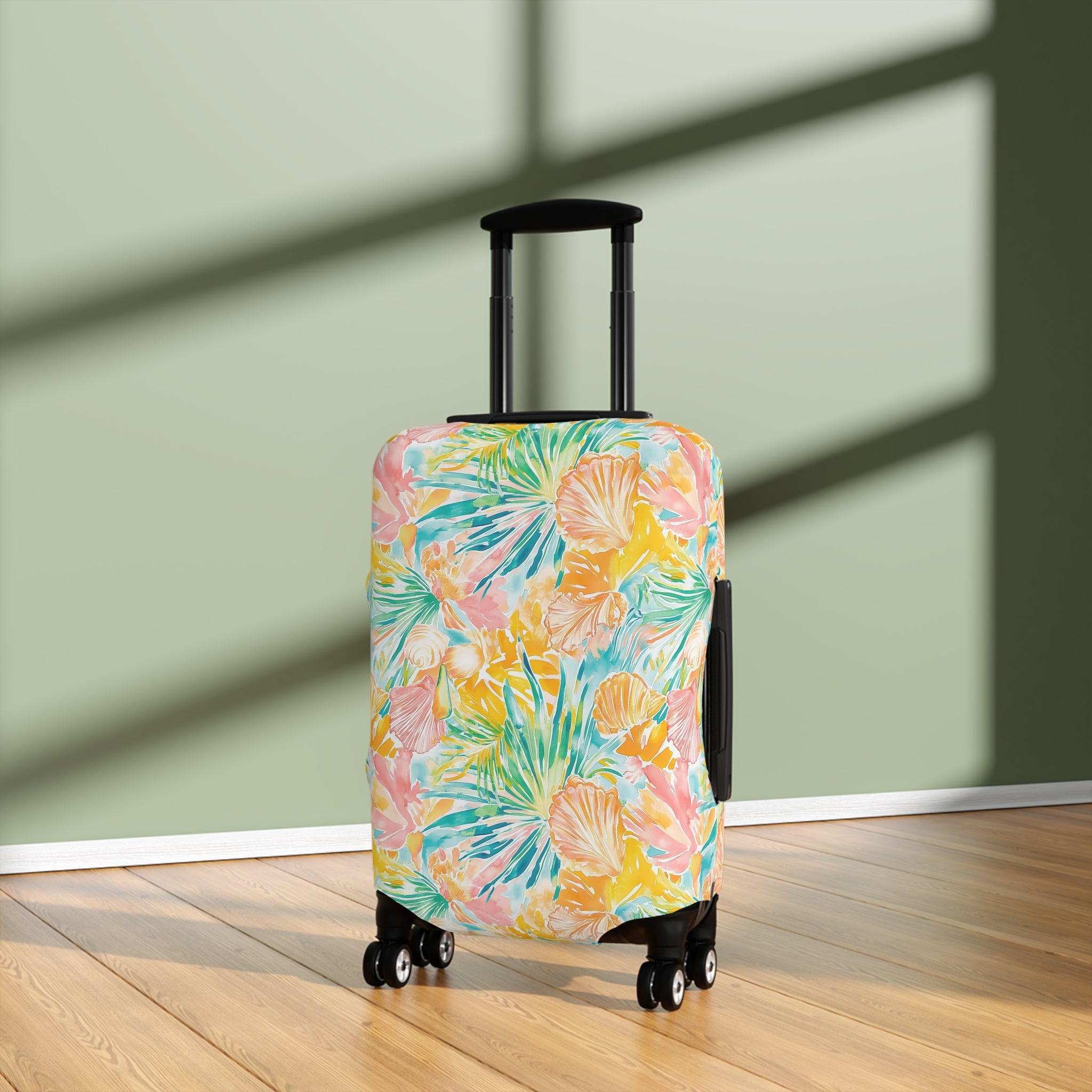 Neon Tropics - Luggage Cover, Vibrant Travel Accessory, Tropical Vacation Essential, Unique Suitcase Protector, Gifts for Travelers