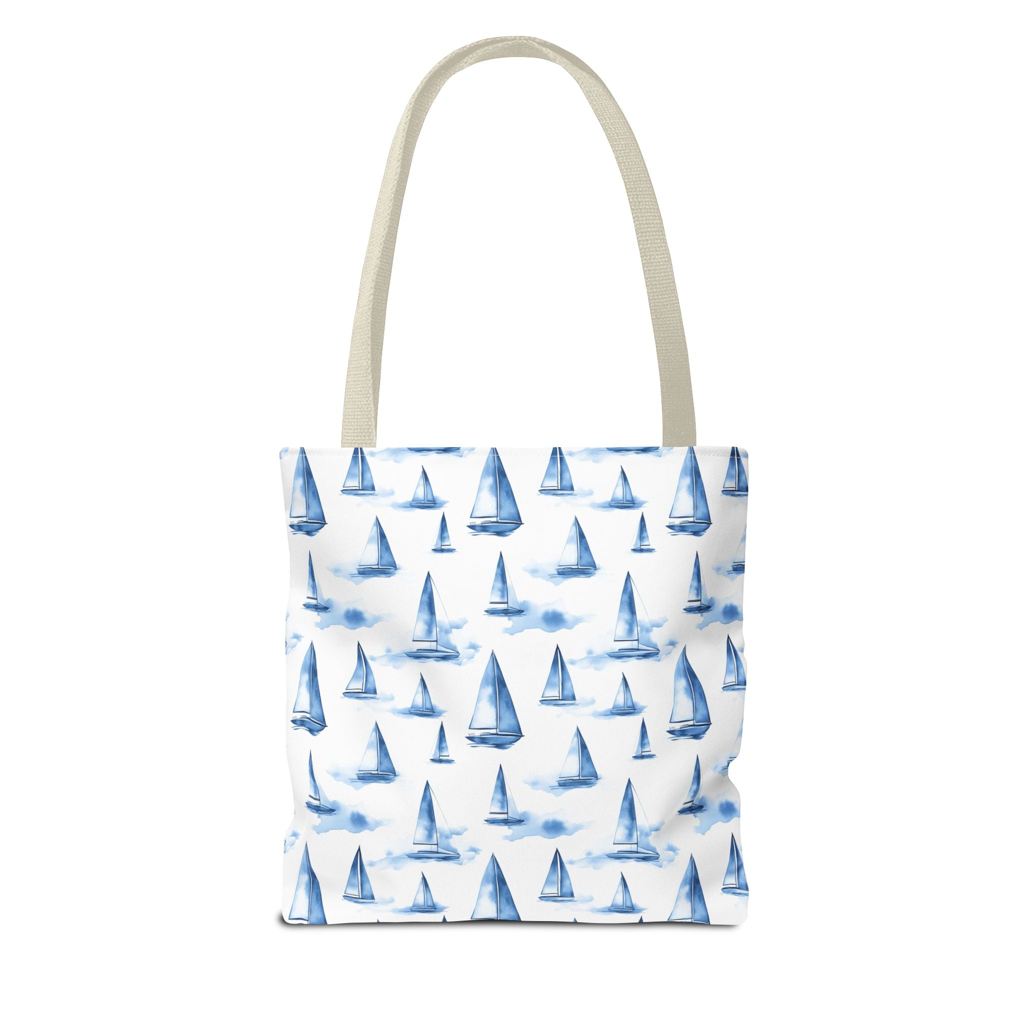 Blue Sail Boat - Nautical Tote Bag, Sailboat Shopping Bag, Beach Tote, Gift for Sailors, Vacation Accessory, Summer Bag
