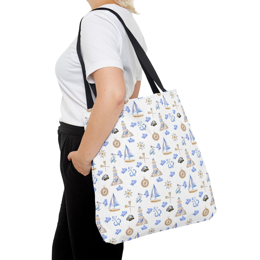 Sail Away - Nautical Themed Tote Bag, Beach Bag, Sailor Tote, Summer Essentials, Gift for Sea Lovers, Travel Bag