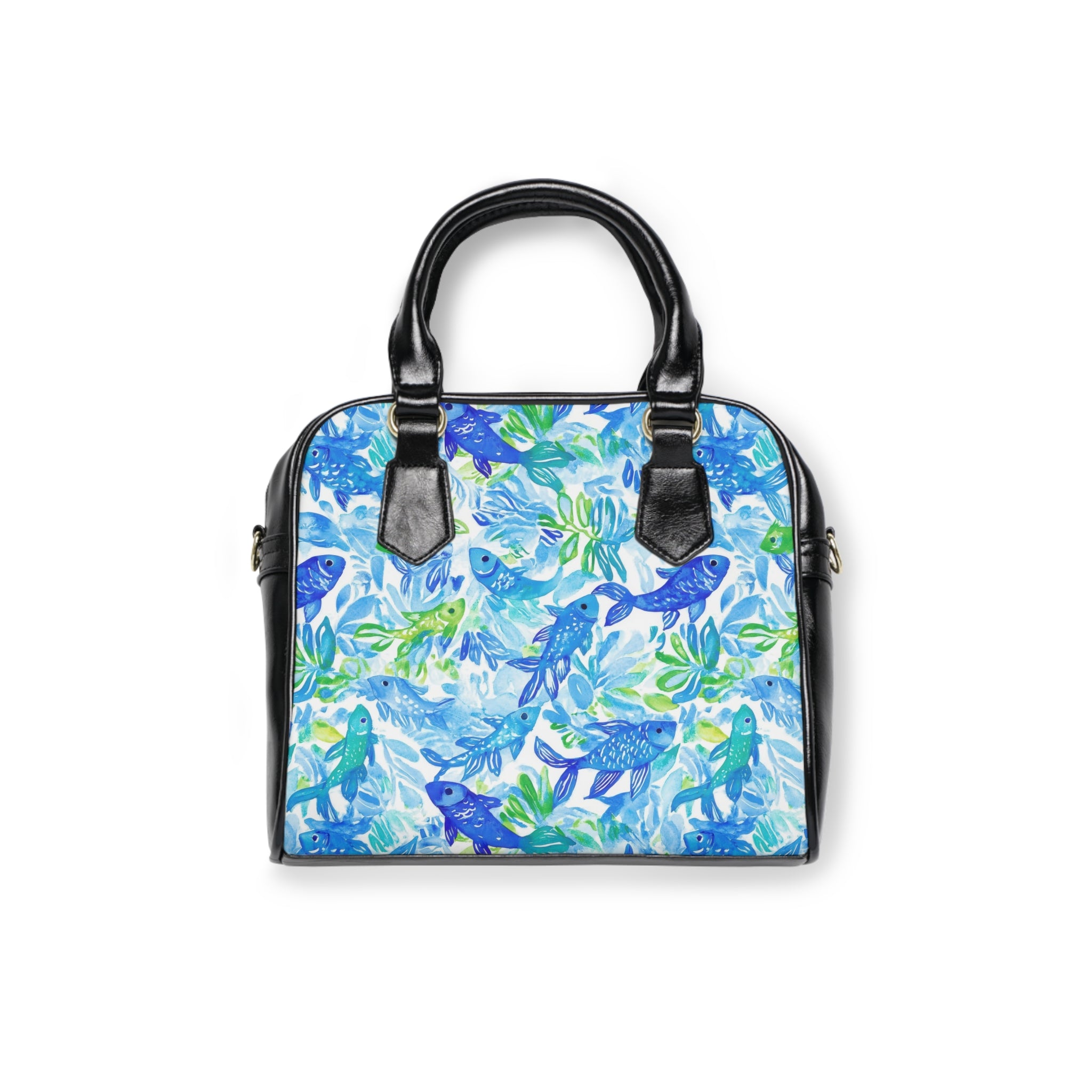 Vibrant Fish- Aquatic Print Shoulder Handbag - Trendy Tote with Fish Design, Stylish Purse for Beach Days, Summer Events, Gifts for Her