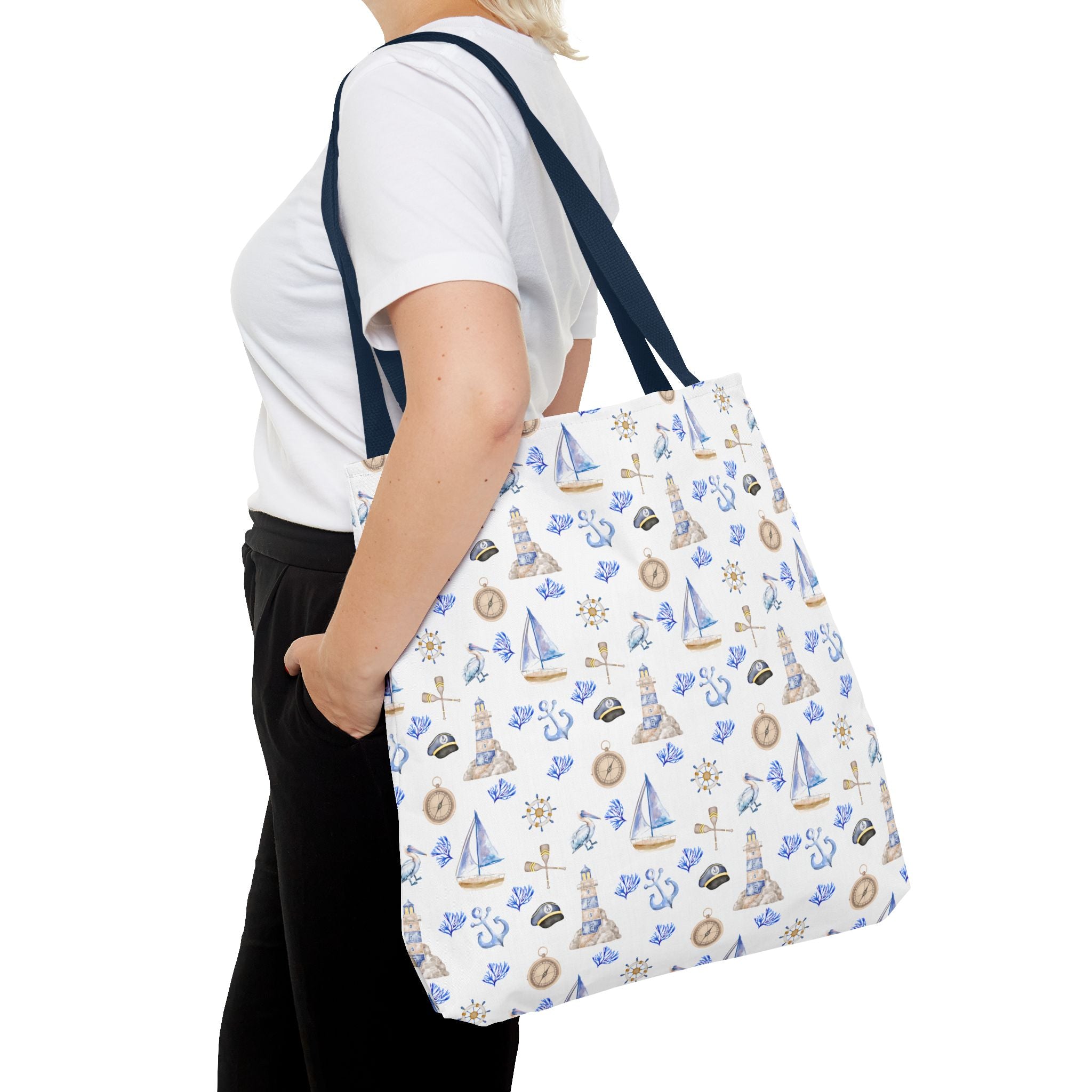 Sail Away - Nautical Themed Tote Bag, Beach Bag, Sailor Tote, Summer Essentials, Gift for Sea Lovers, Travel Bag