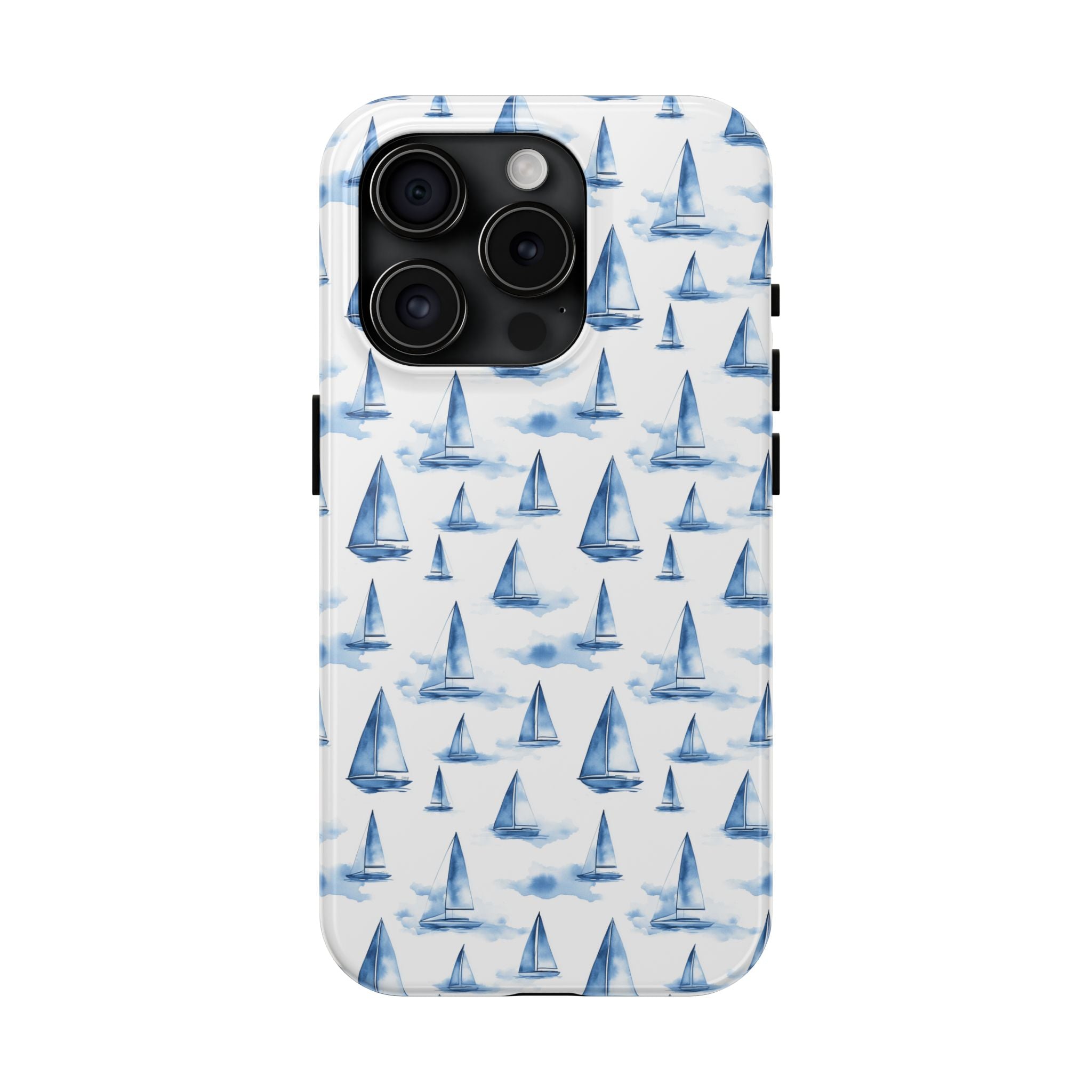 Blue Sailboat Phone Case - Nautical Tough Cover, Summer Gift, Ocean Lover Accessory, Unique Phone Protection, Beach Vibes