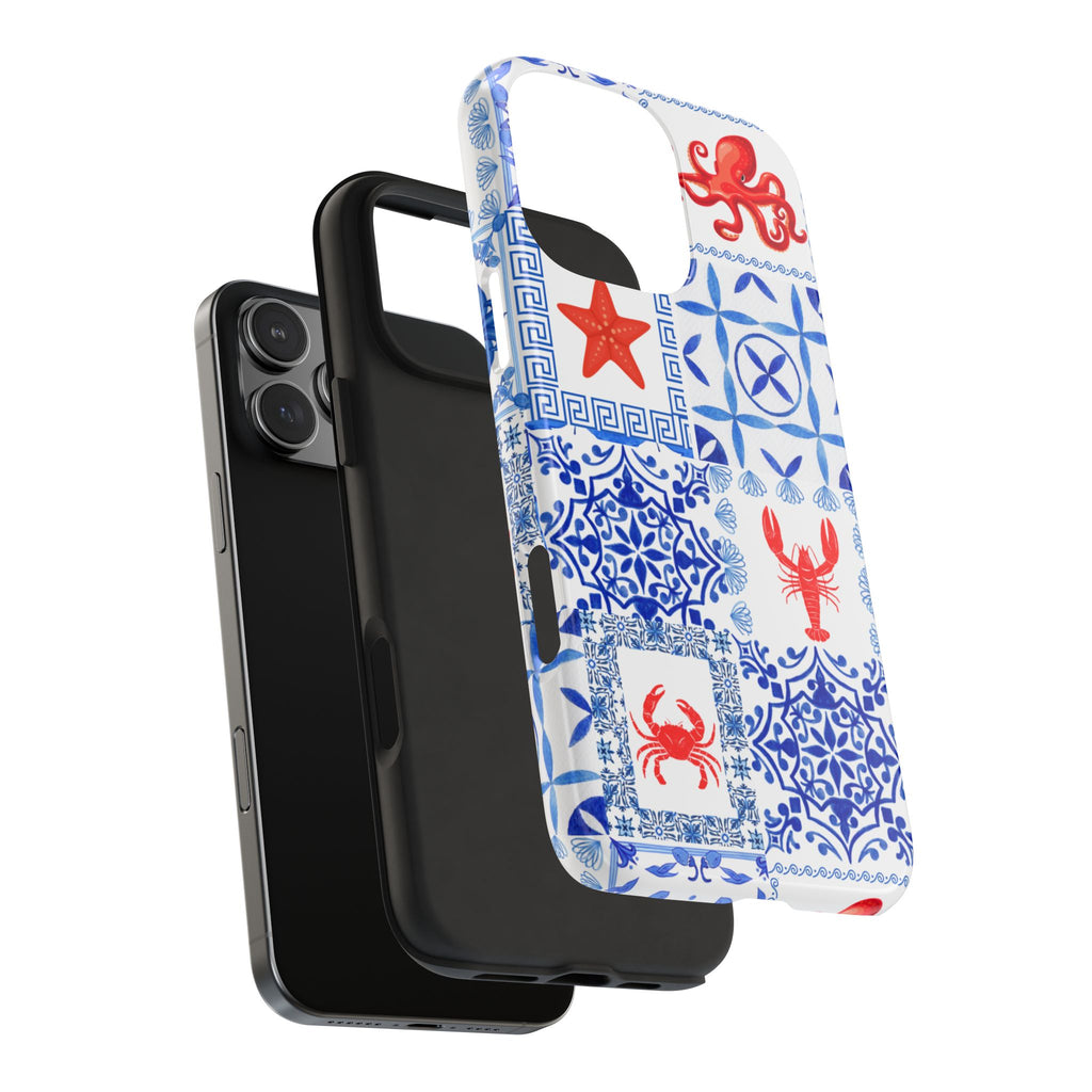 Greek Sea- Coastal Chic Phone Case - Nautical Sea Life Design, Marine Themed Tough Case, Ocean Lover Gift, Beach Decor, Summer Vibes