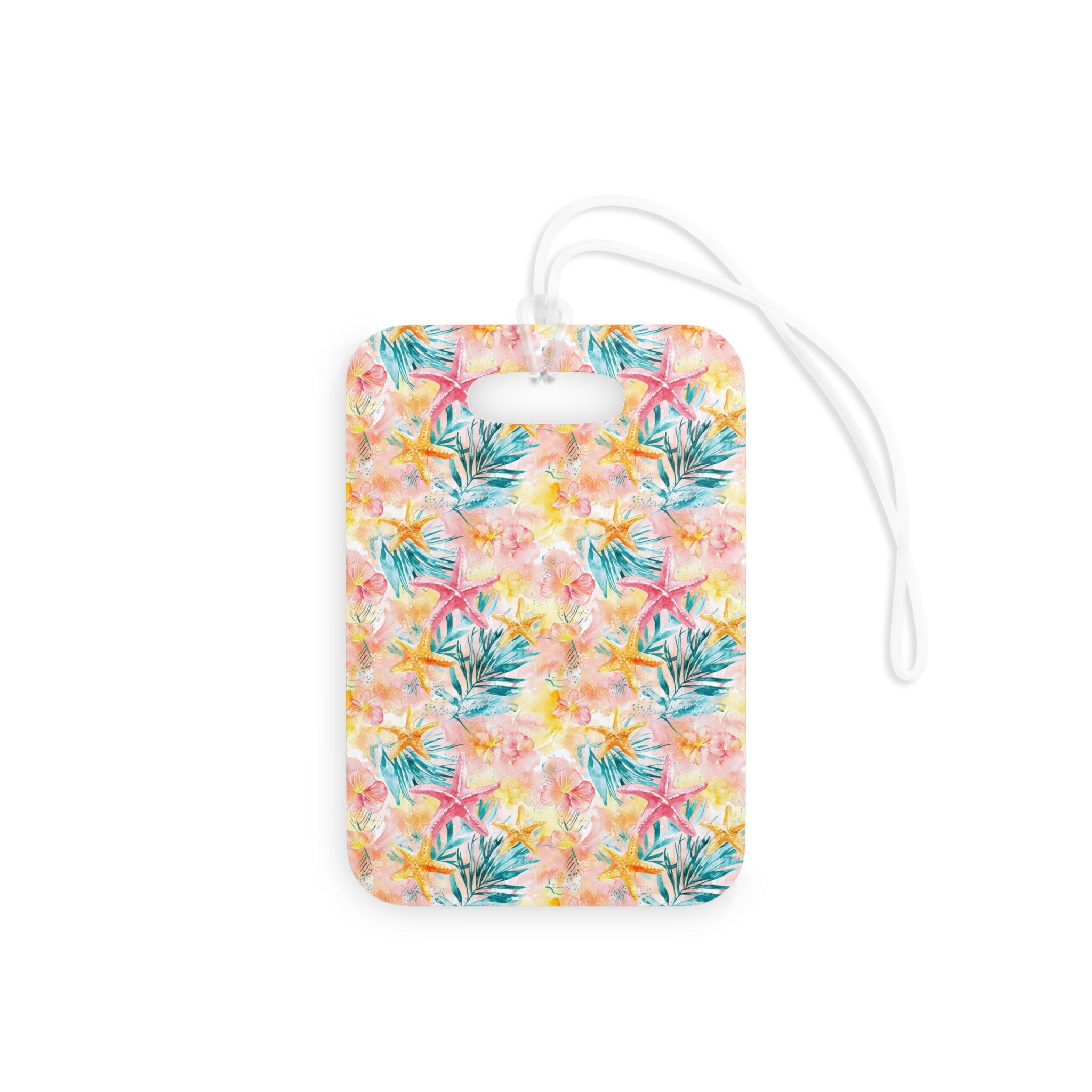 Pink Tropical Starfish Luggage Tag, Travel Accessories, Luggage, Vacation must have, Beach Vacation Supplies