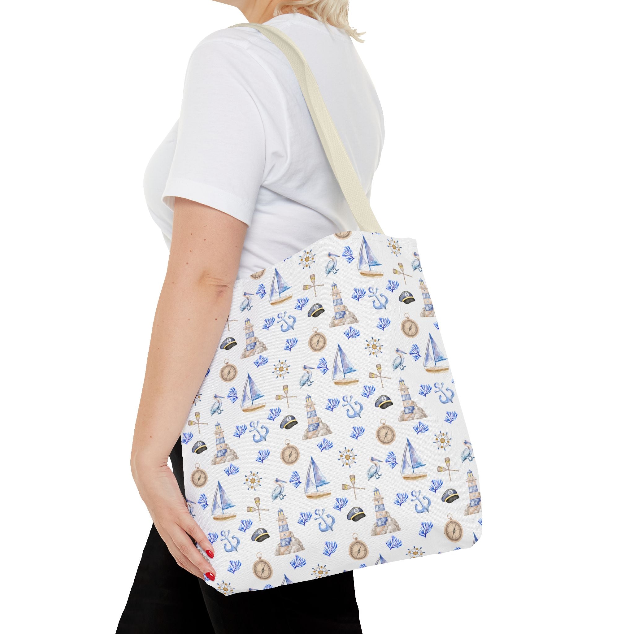 Sail Away - Nautical Themed Tote Bag, Beach Bag, Sailor Tote, Summer Essentials, Gift for Sea Lovers, Travel Bag
