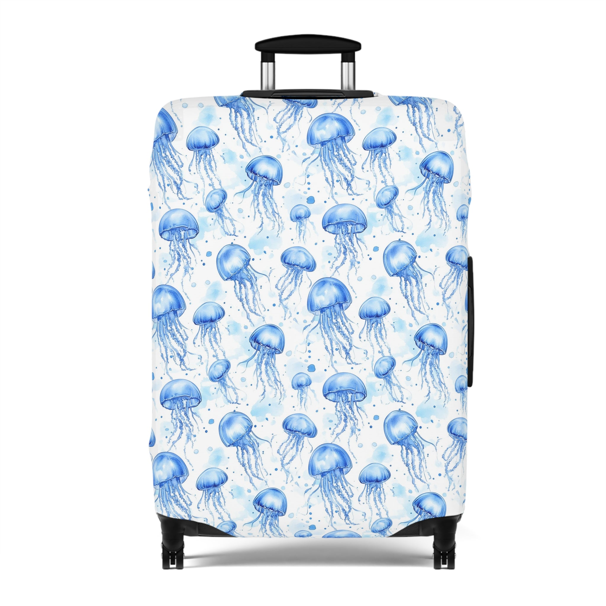 Blue Jellyfish - Vibrant Jellyfish Luggage Cover with Ocean Vibes, Travel Accessory for Beach Lovers, Vacation Essentials, Unique Gift Idea