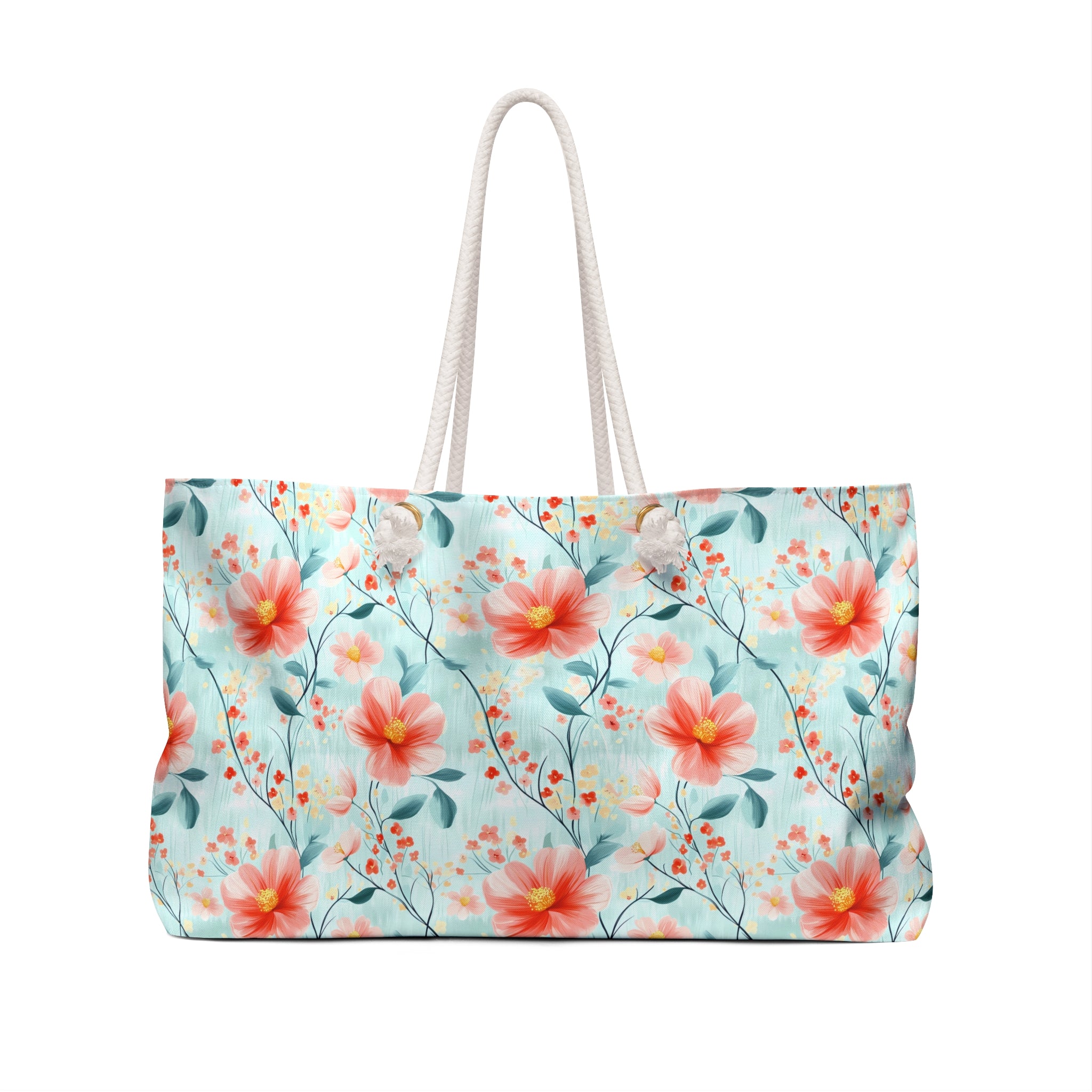 Teal Daisy Weekender Tote Bag, Beach Bag, Beach Tote, Large tote bag, Vacation Bag, Bridesmaid Gift