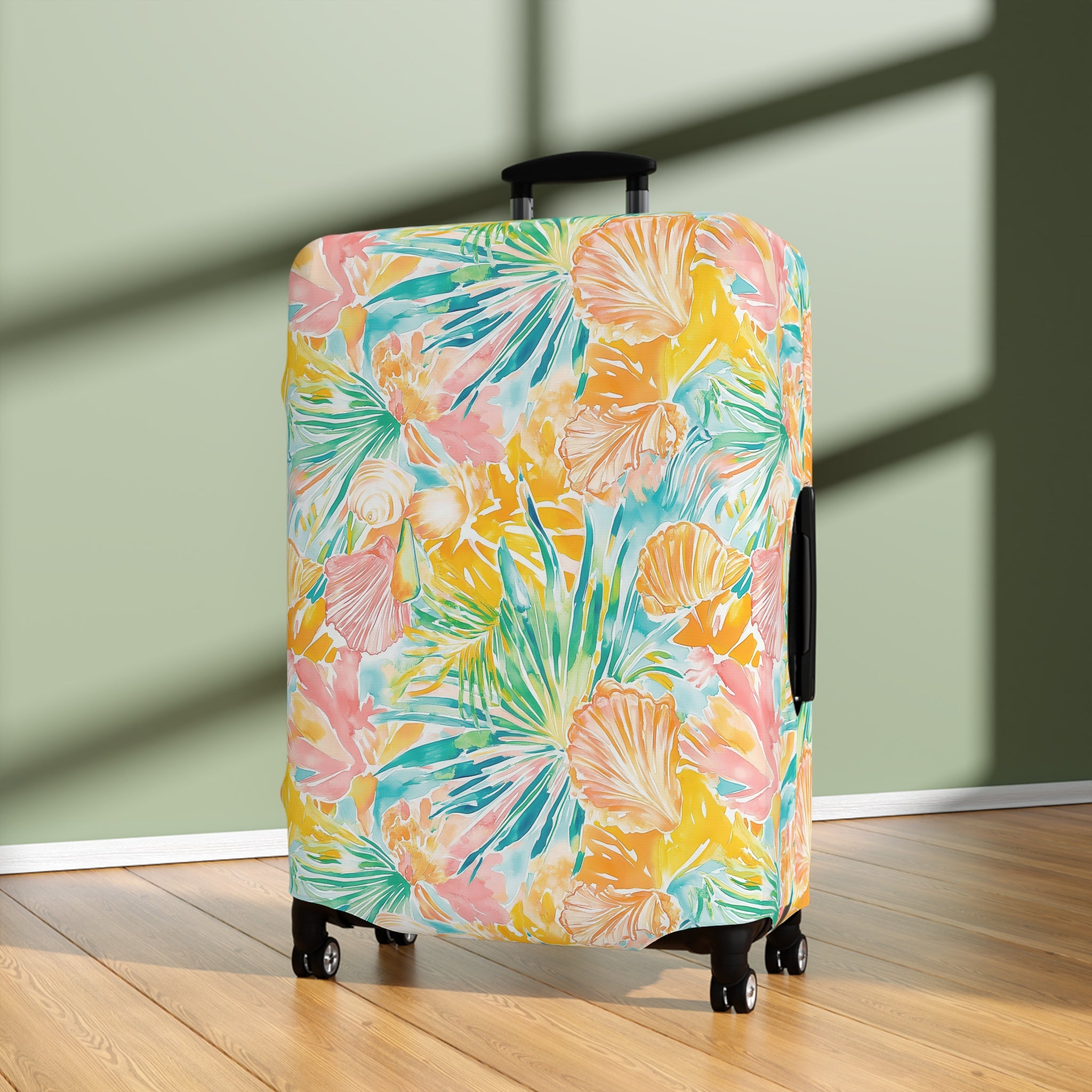 Neon Tropics - Luggage Cover, Vibrant Travel Accessory, Tropical Vacation Essential, Unique Suitcase Protector, Gifts for Travelers