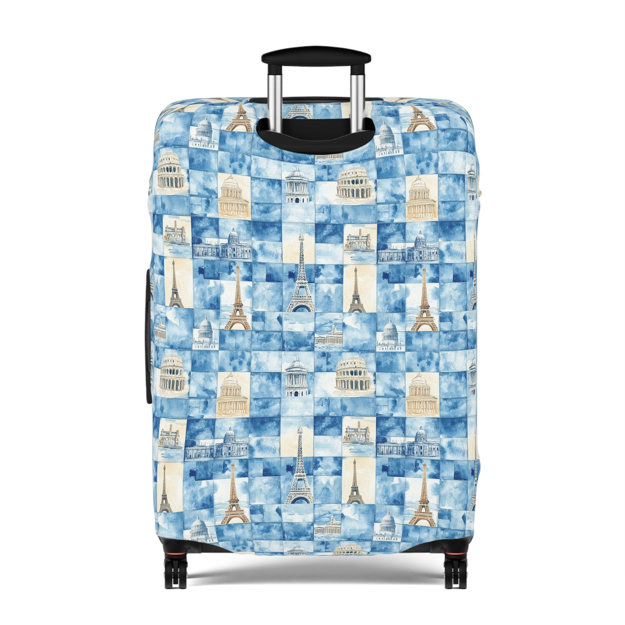Europe- Travel Vibes Luggage Cover - Vintage Cityscape Design, Travel Accessory, Suitcase Protector, Gift for Travelers, Fun Travel Gear