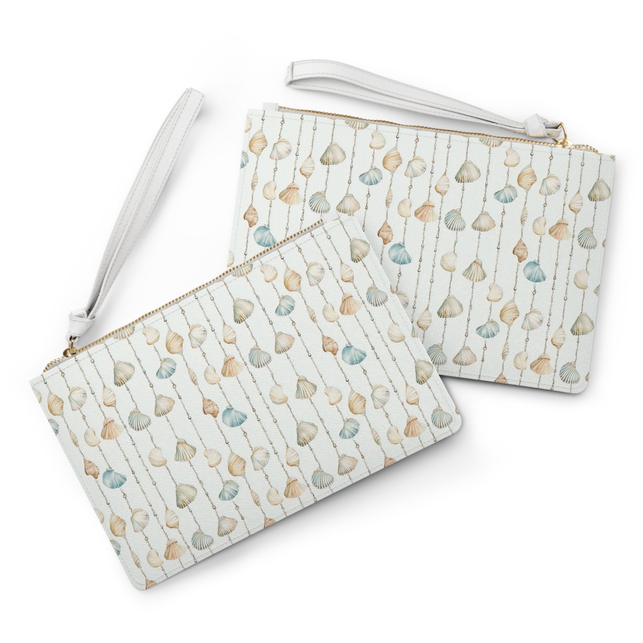 Seashell Lover Vegan Leather Clutch Bag- Coastal Charm, Beachy Accessory for Summer Adventures, Boho Style Purse, Ideal for Travel, Gifts for Her, Resort Wear