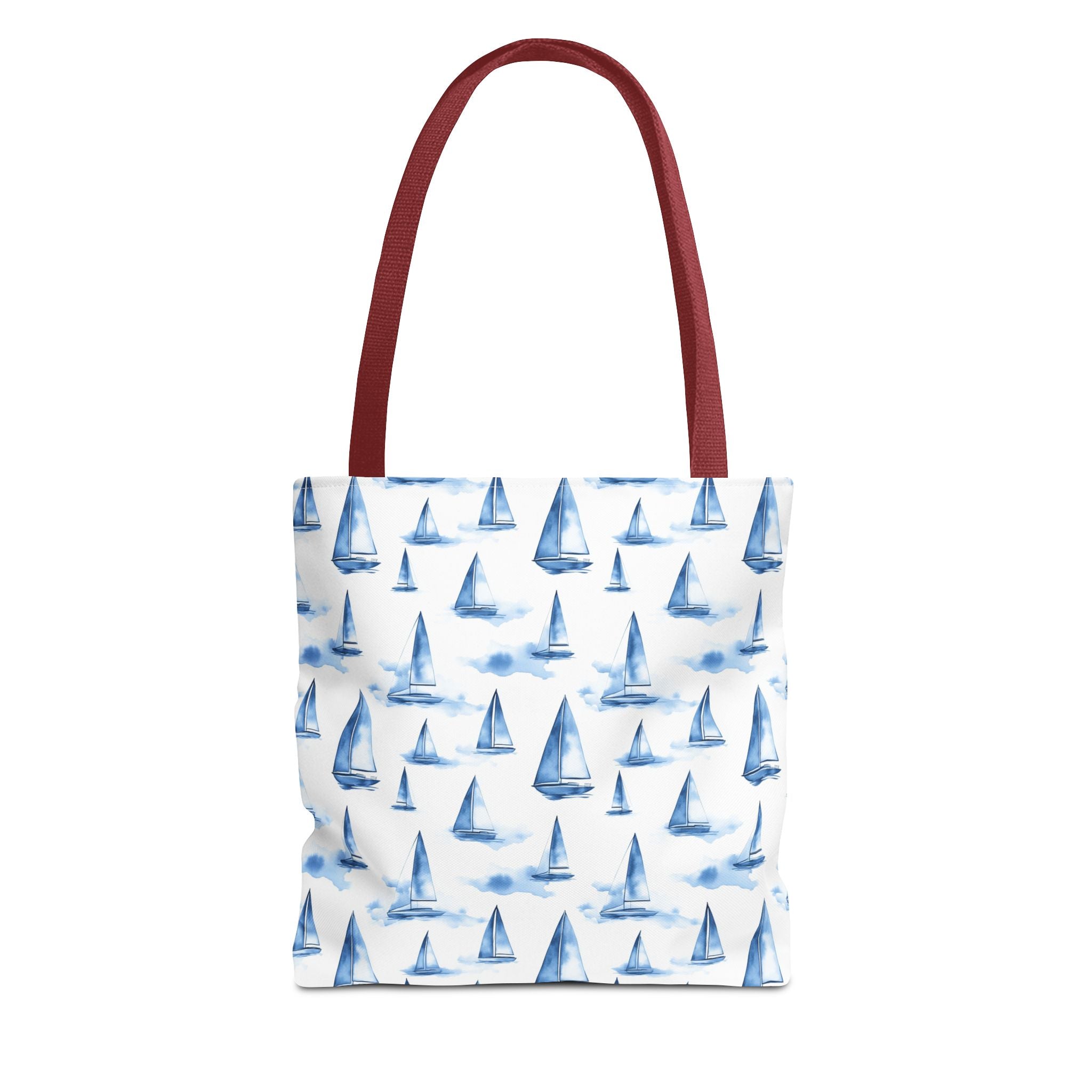 Blue Sail Boat - Nautical Tote Bag, Sailboat Shopping Bag, Beach Tote, Gift for Sailors, Vacation Accessory, Summer Bag