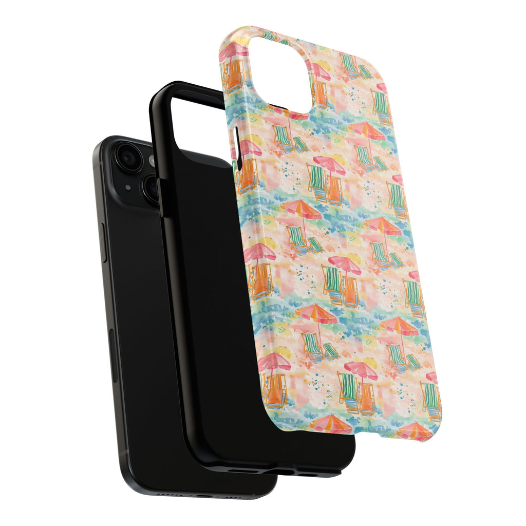 Beach Vibes - Colorful Beach Scene Tough Phone Cases | Summer Vibes, Beach Lover Gift, Durable Case, Phone Accessories, Fun Design
