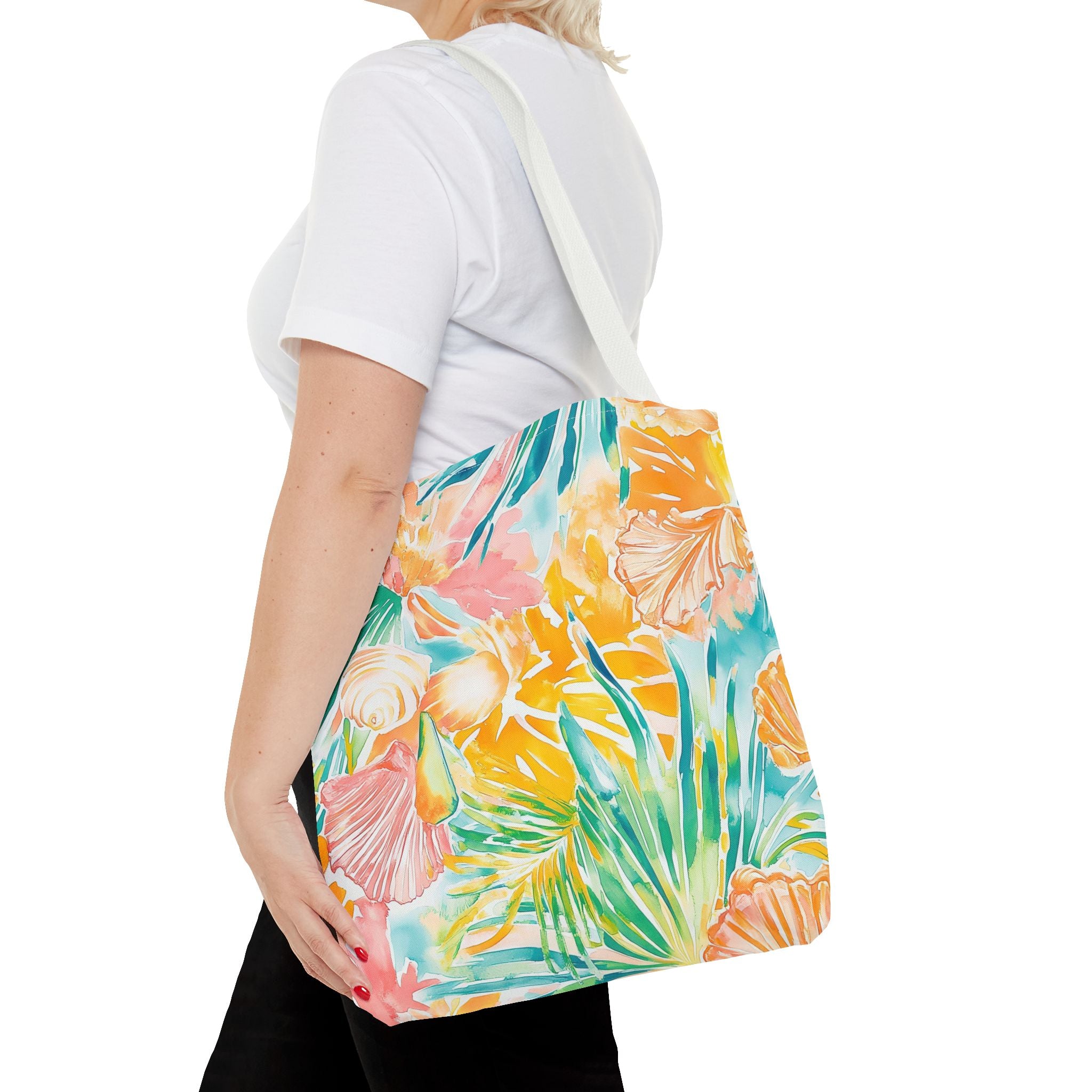 Neon Tropics Floral Tote Bag - Beach Bag, Shopping Tote, Eco-Friendly Gift, Summer Accessories, Unique Handbag
