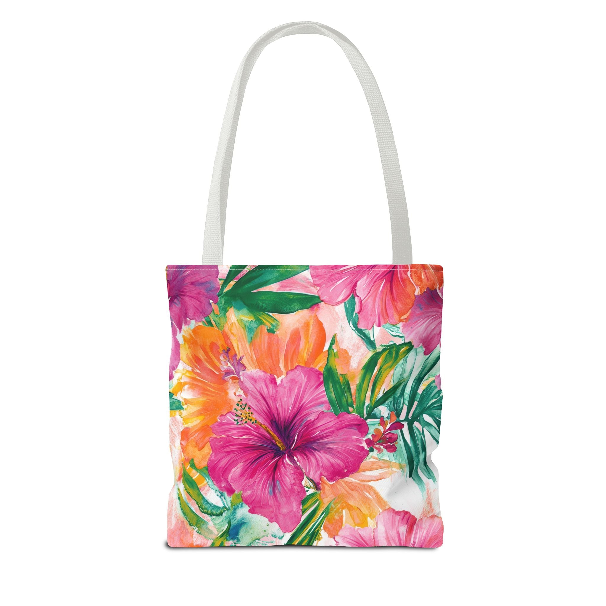 Pink Torpical Floral Tote Bag | Perfect for Beach Days, Shopping, or Gifts | Eco-Friendly, Lightweight, Summer Vibes, Travel Essential