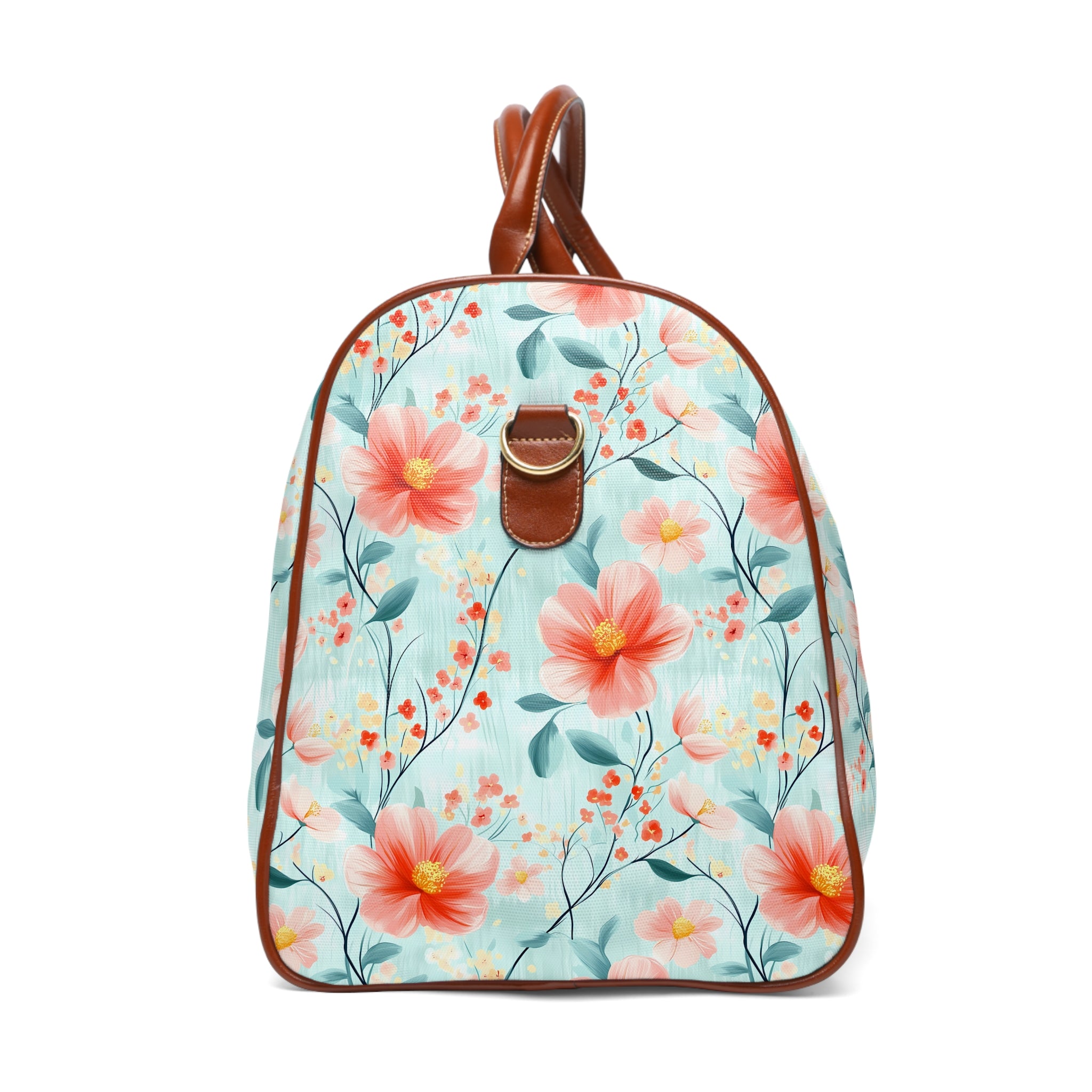 Teal Daisy- Stylish Waterproof Travel Bag - Floral Weekender, Overnight Getaway Bag, Luggage, Beach Bag, Gift for Travelers