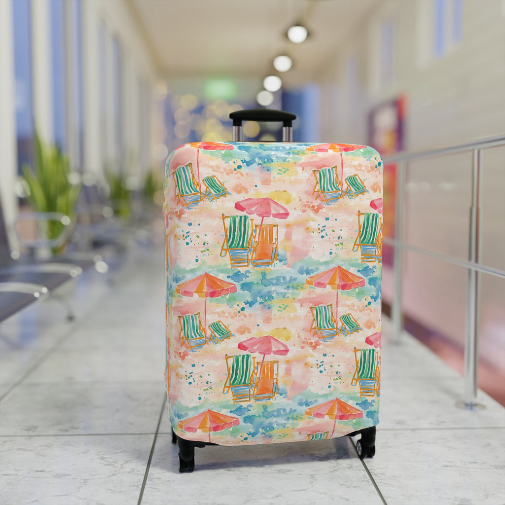 Beach Vibes- Colorful Beach Luggage Cover, Travel Accessory, Stylish Suitcase Protector, Vacation Gear, Summer Travel Essentials, Gift for Travelers