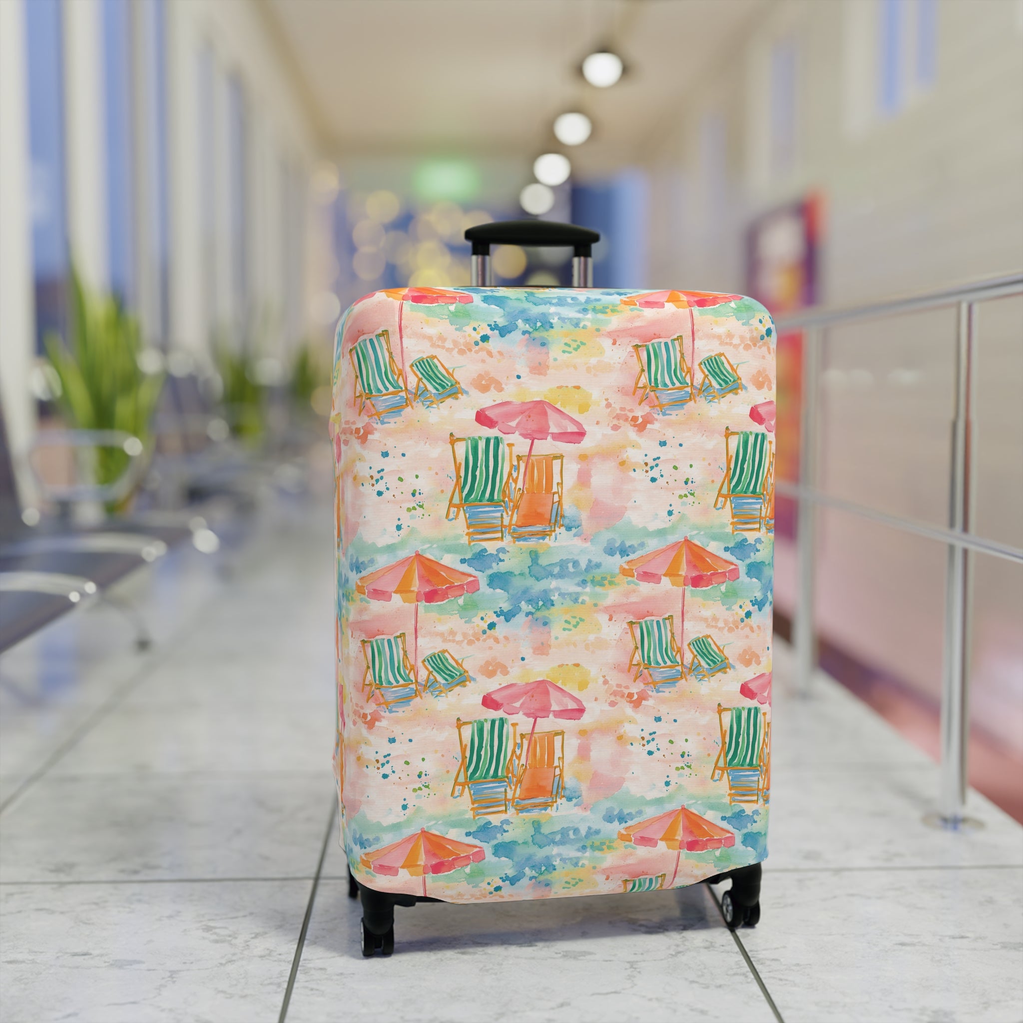 Beach Vibes- Colorful Beach Luggage Cover, Travel Accessory, Stylish Suitcase Protector, Vacation Gear, Summer Travel Essentials, Gift for Travelers