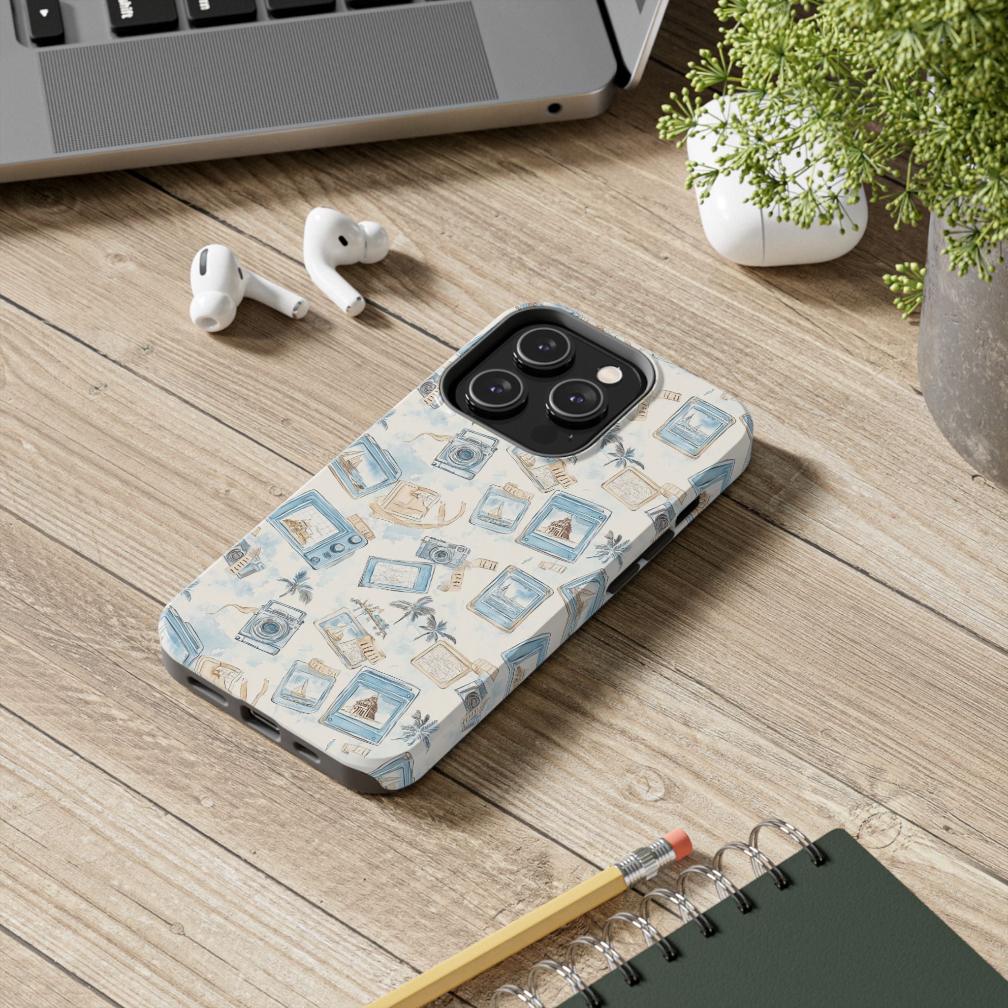 Vintage Vacay- Tough Phone Case - Tropical Vintage Camera Design
