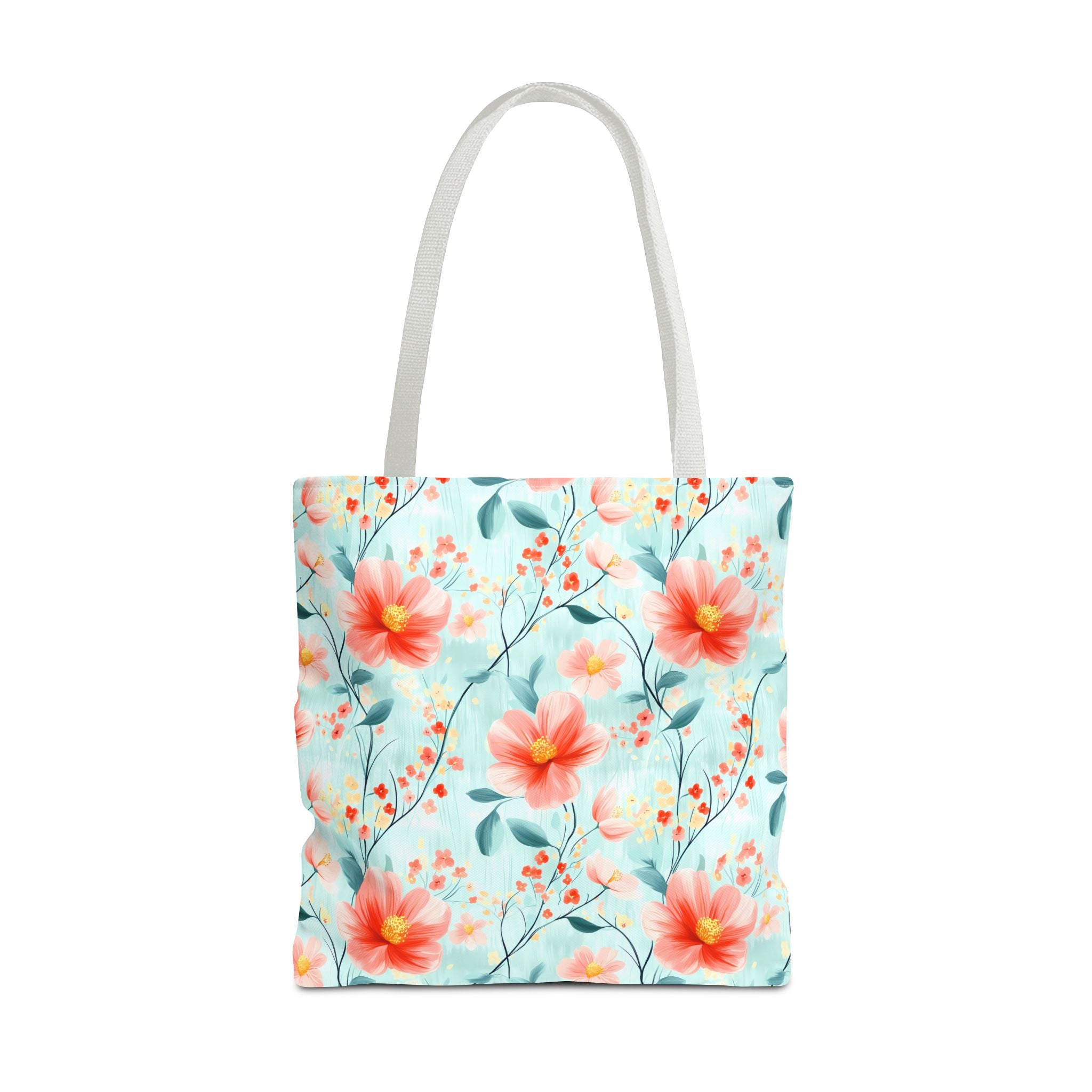Teal Daisy - Floral Tote Bag, Boho Chic Carryall, Beach Bag, Gifts for Her, Spring Fashion Accessory, Eco-Friendly Shopping Bag