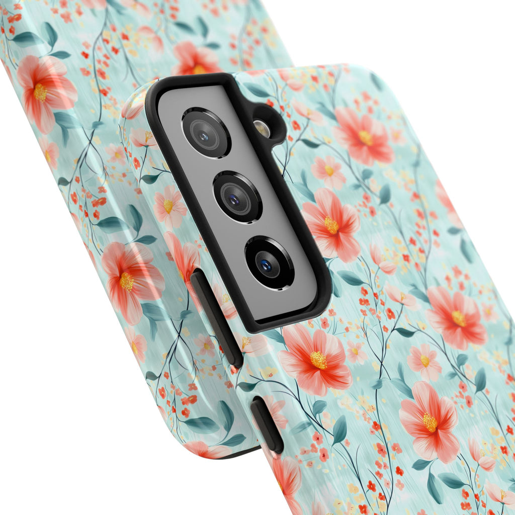Teal Daisy- Floral Tough Phone Cases, Durable Phone Cover, Stylish Cell Phone Case, Protective Case for Women, Gift for Flower Lovers