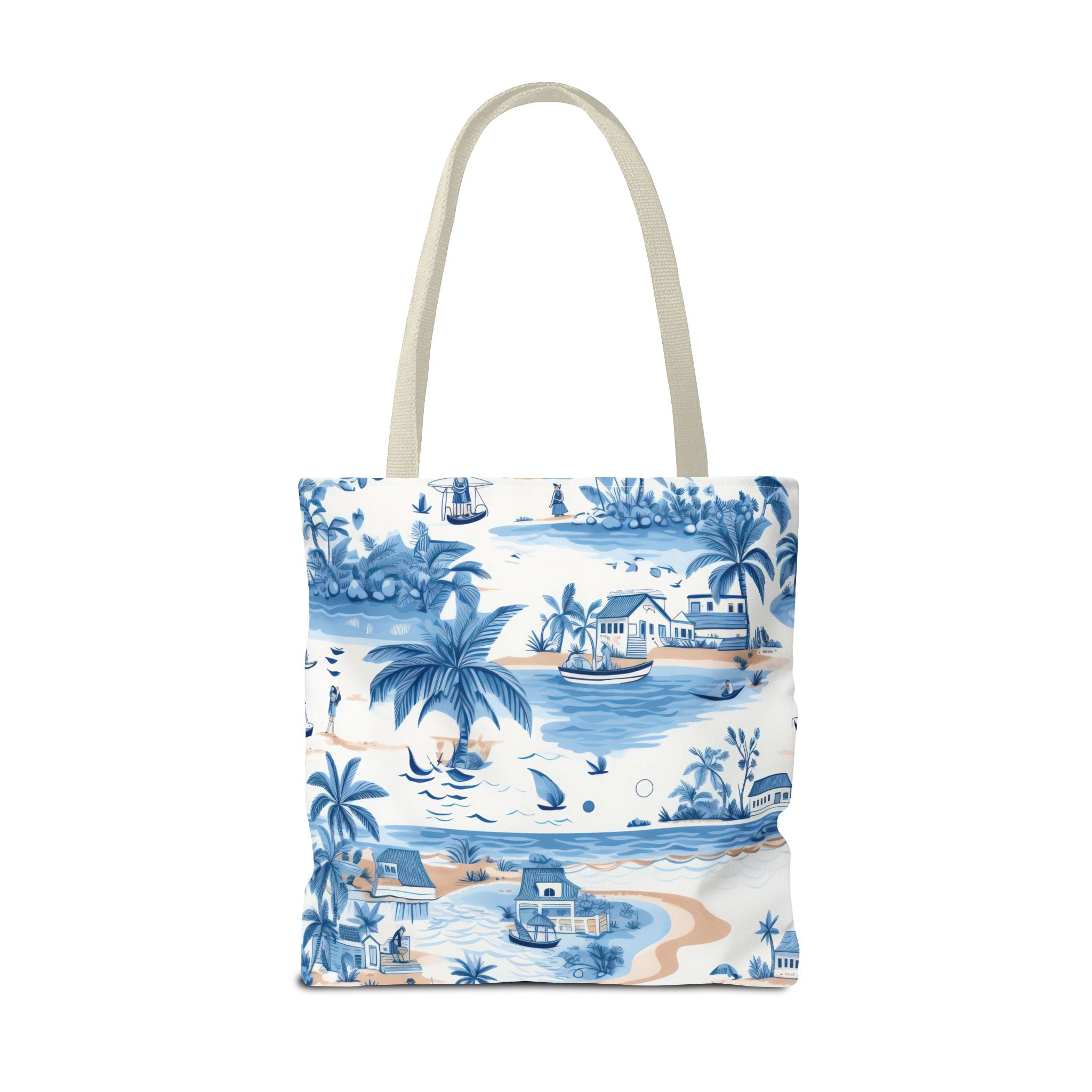 tropical Blue- Coastal Blue Tote Bag - Beach Vibes, Summer Travel, Eco-Friendly Shopping, Vacation Essentials, Gift for Ocean Lovers