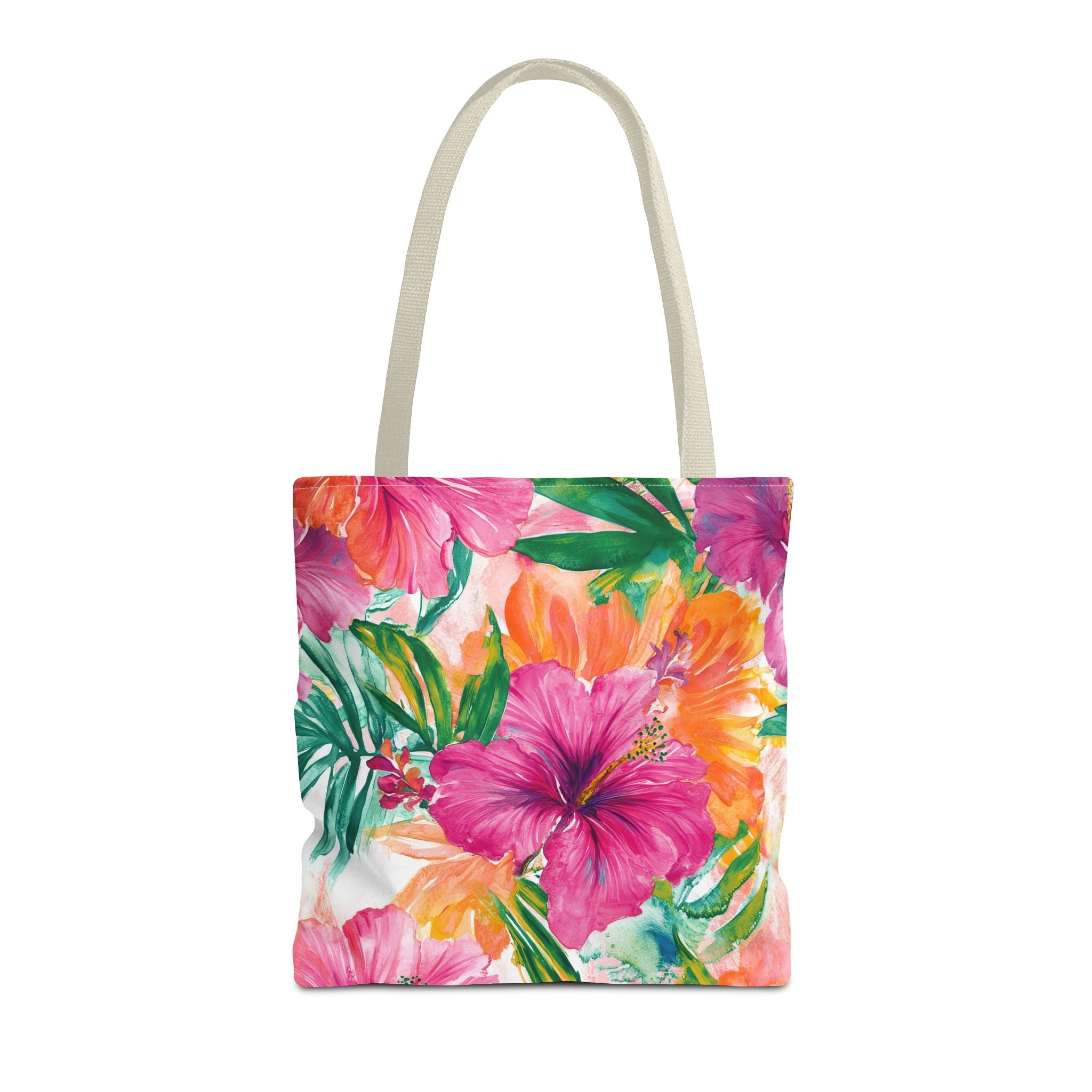 Pink Torpical Floral Tote Bag | Perfect for Beach Days, Shopping, or Gifts | Eco-Friendly, Lightweight, Summer Vibes, Travel Essential