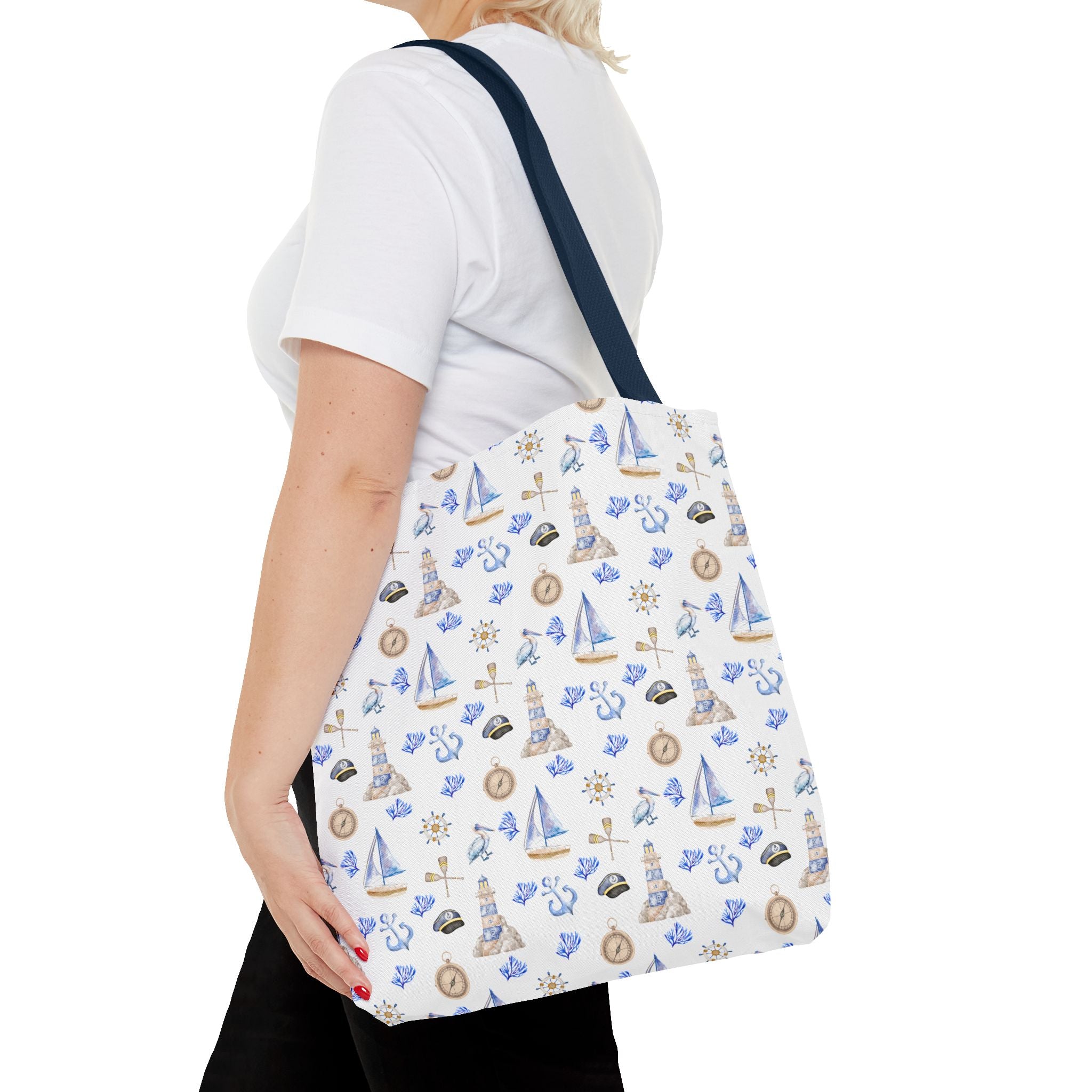 Sail Away - Nautical Themed Tote Bag, Beach Bag, Sailor Tote, Summer Essentials, Gift for Sea Lovers, Travel Bag