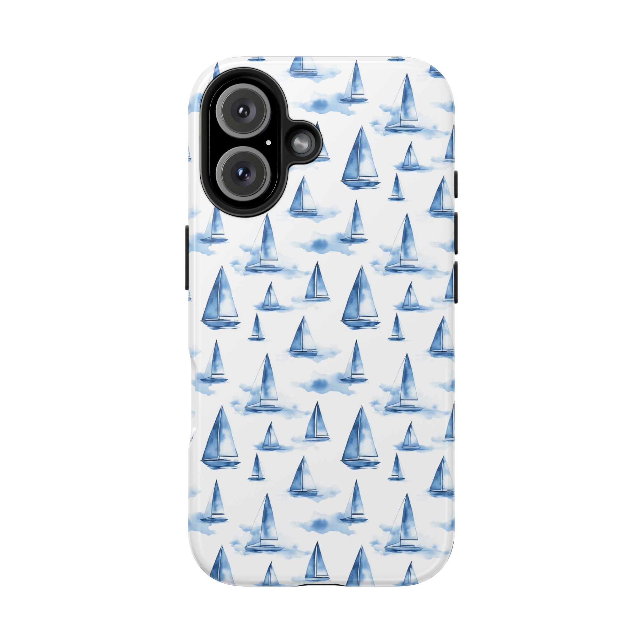 Blue Sailboat Phone Case - Nautical Tough Cover, Summer Gift, Ocean Lover Accessory, Unique Phone Protection, Beach Vibes