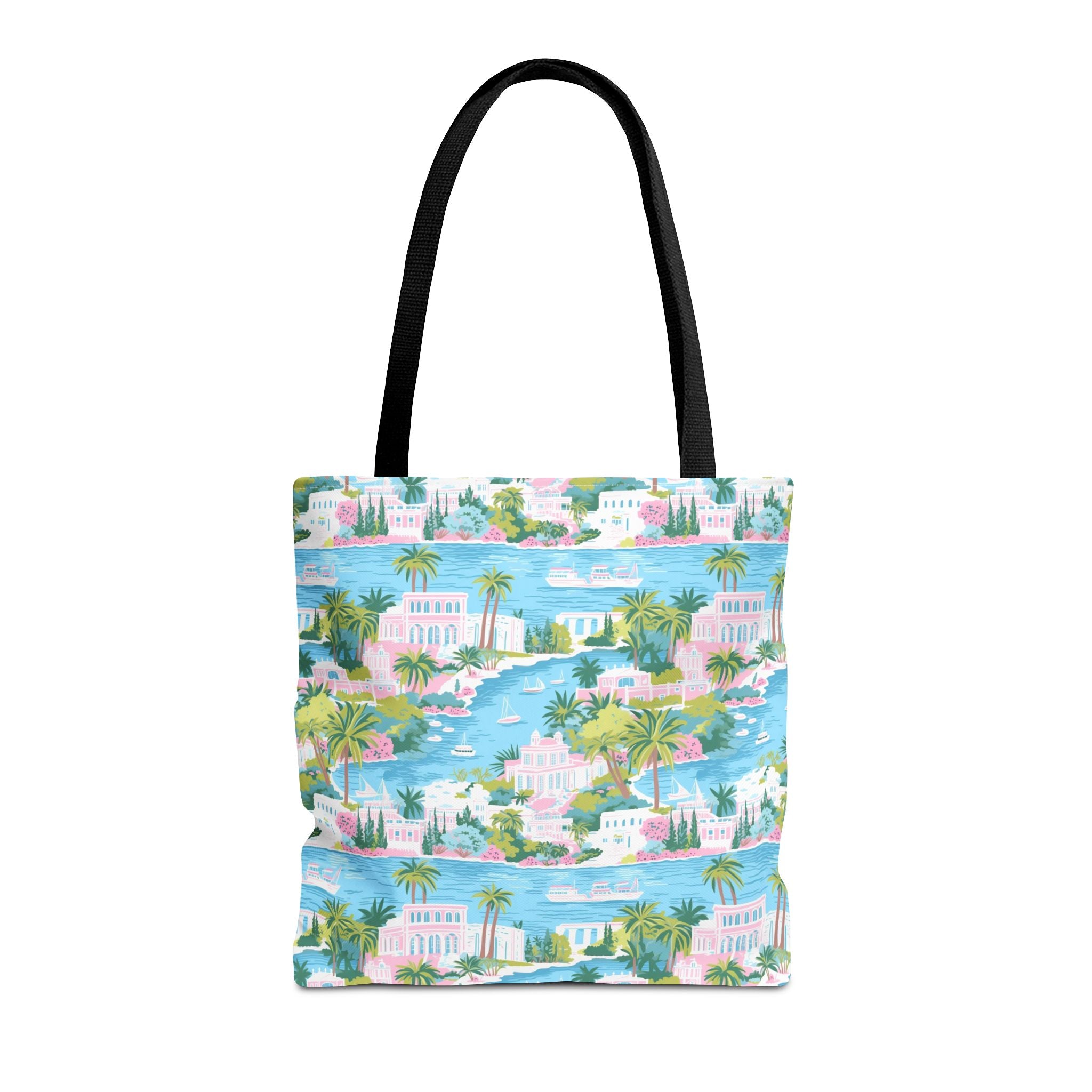 Greek Island - Tropical Paradise Tote Bag, Beach Bag, Eco-Friendly Shopping Bag, Summer Vibes Handbag, Vacation Essentials, Gift for Travelers