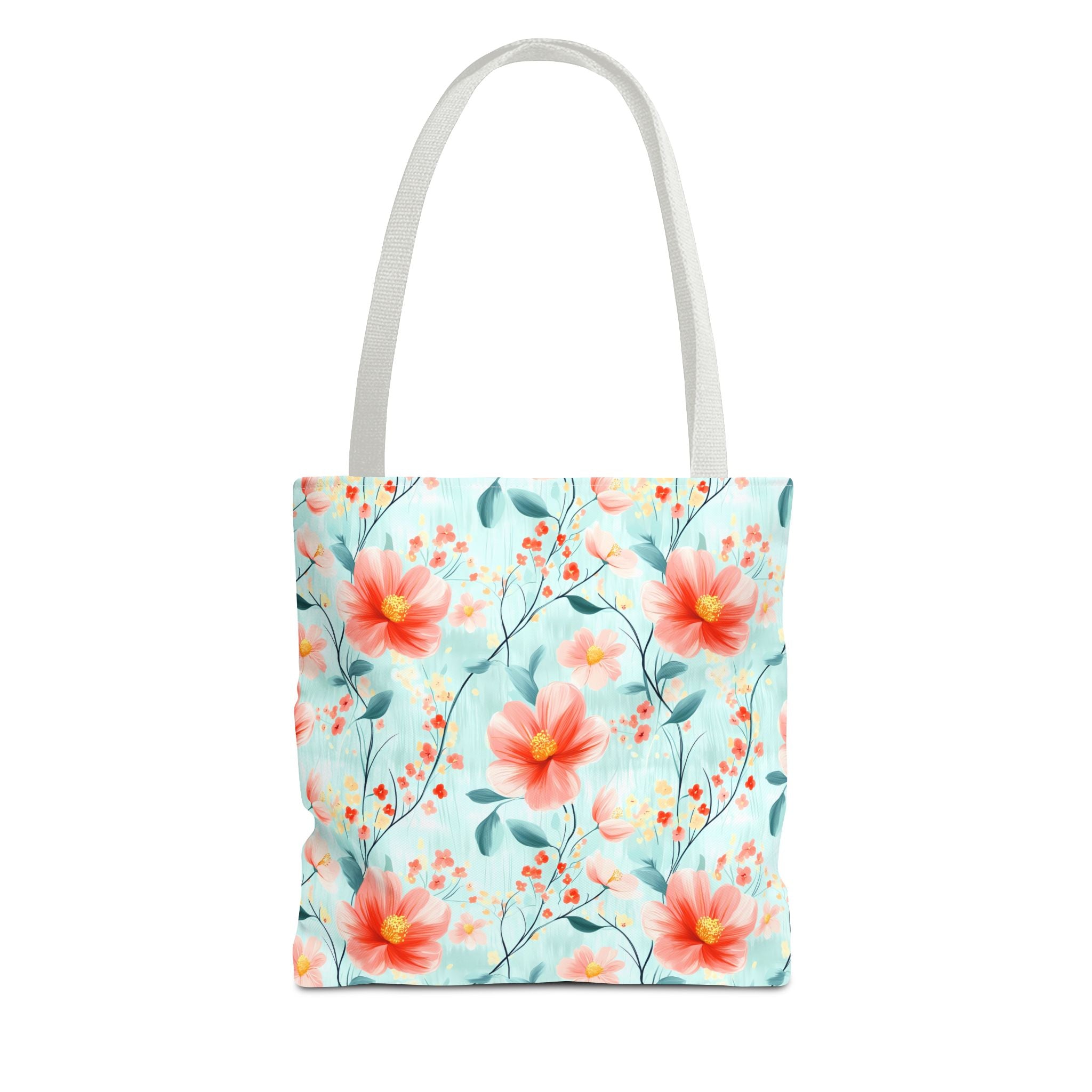 Teal Daisy - Floral Tote Bag, Boho Chic Carryall, Beach Bag, Gifts for Her, Spring Fashion Accessory, Eco-Friendly Shopping Bag