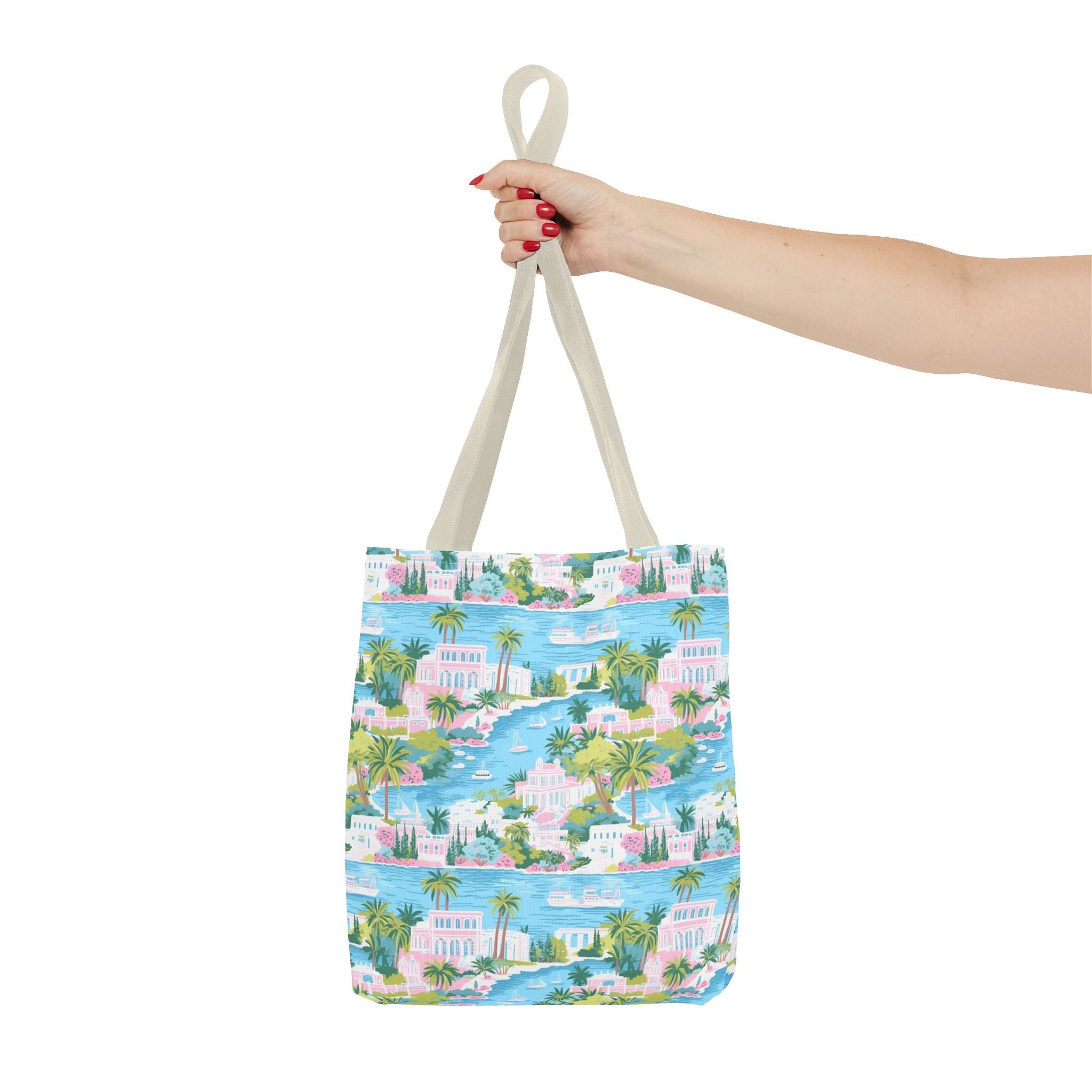 Greek Island - Tropical Paradise Tote Bag, Beach Bag, Eco-Friendly Shopping Bag, Summer Vibes Handbag, Vacation Essentials, Gift for Travelers