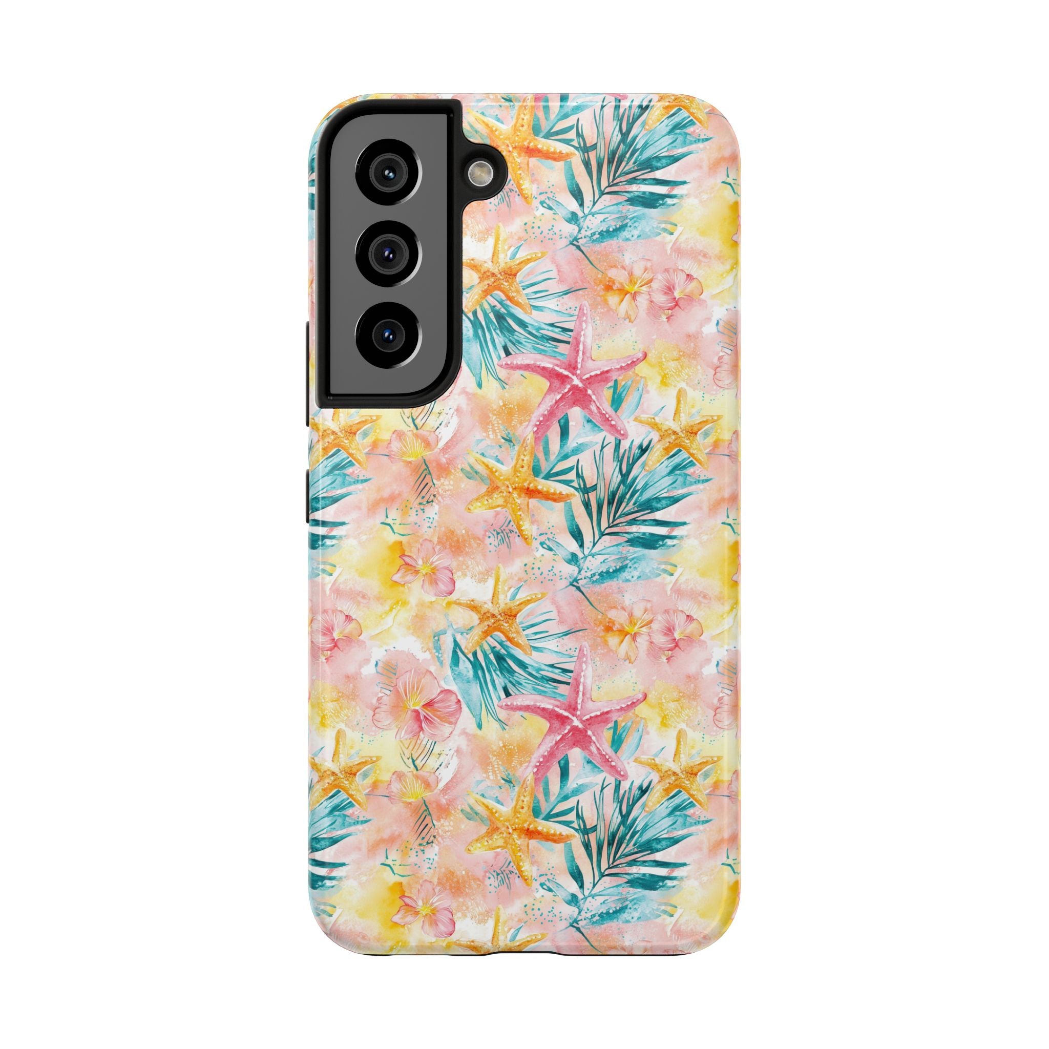 Pink Tropical Starfish- Floral Tough Phone Case - Durable Protection with a Beach Vibe, Perfect Gift for Summer Lovers, Ideal for Vacation, Fun, Stylish