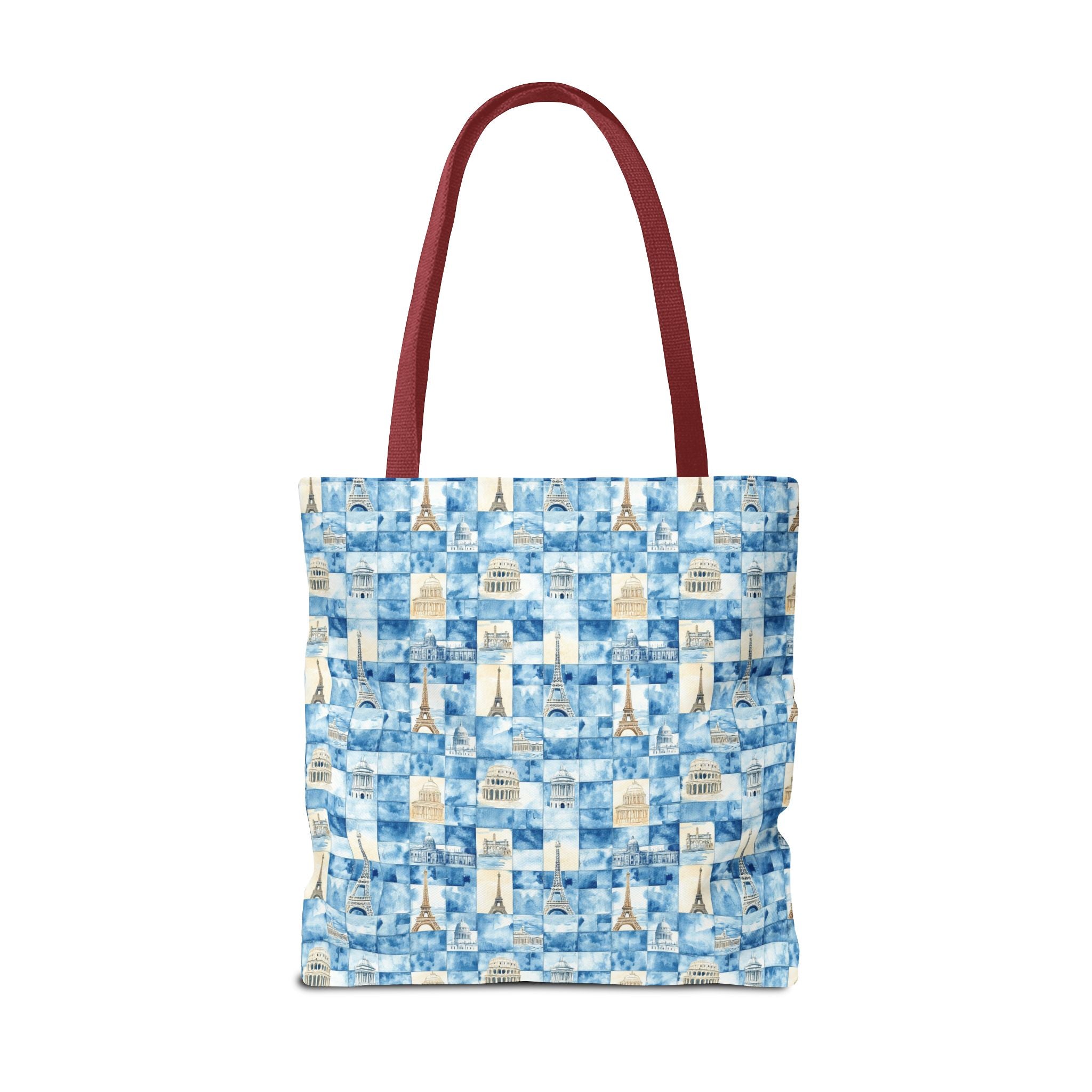Europe- Chic Tote Bag with Blue Pattern, Stylish Shopping Tote, Beach Bag, Eco-Friendly Tote, Perfect Gift for Her
