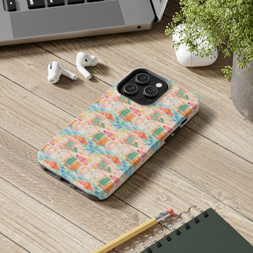 Beach Vibes - Colorful Beach Scene Tough Phone Cases | Summer Vibes, Beach Lover Gift, Durable Case, Phone Accessories, Fun Design