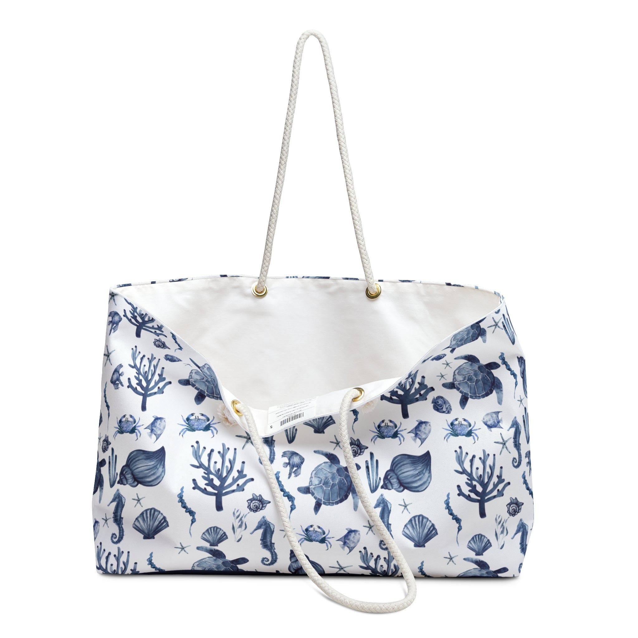 Deep Blue Sea- Weekender Tote Bag, Sea life tote, coastal tote bag