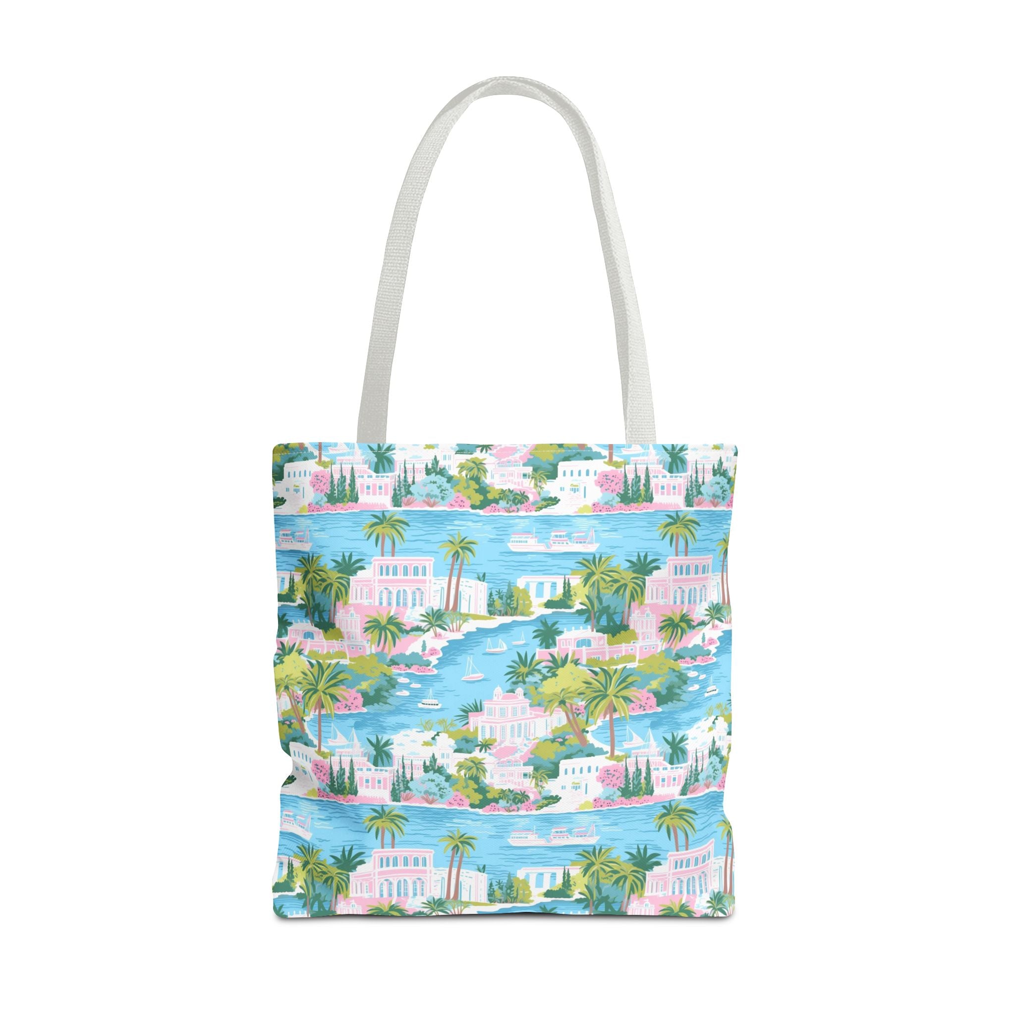 Greek Island - Tropical Paradise Tote Bag, Beach Bag, Eco-Friendly Shopping Bag, Summer Vibes Handbag, Vacation Essentials, Gift for Travelers