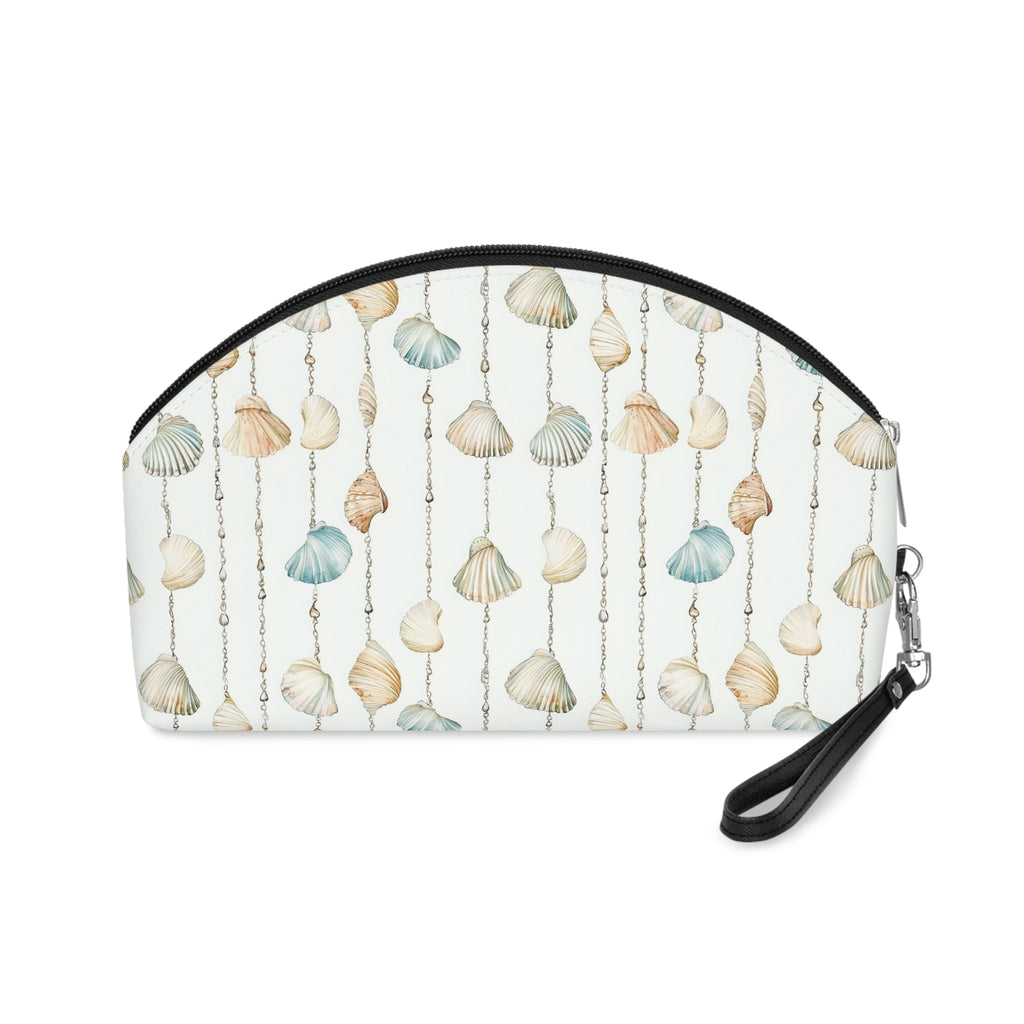 Seashell Lover Makeup Bag, PU Faux Leather Makeup Bag, Travel Makeup kit, Vacation Makeup bag, Bridesmaid Gift, Makeup Organizer